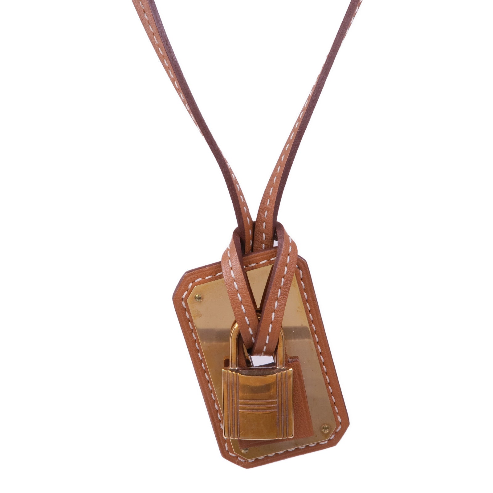 HERMES 金屬/Swift皮革O'Kelly Necklace項鍊Gold