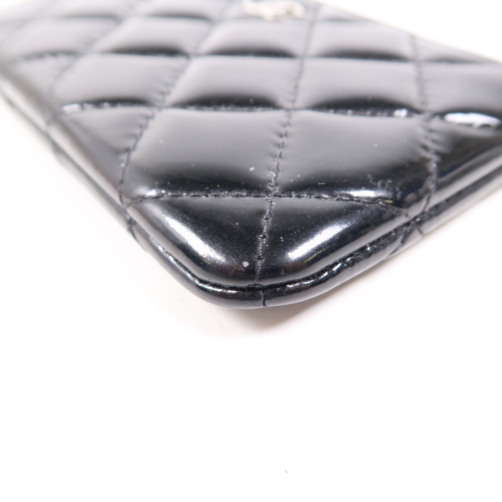 CHANEL 漆皮皮革Wallet銀扣錢包