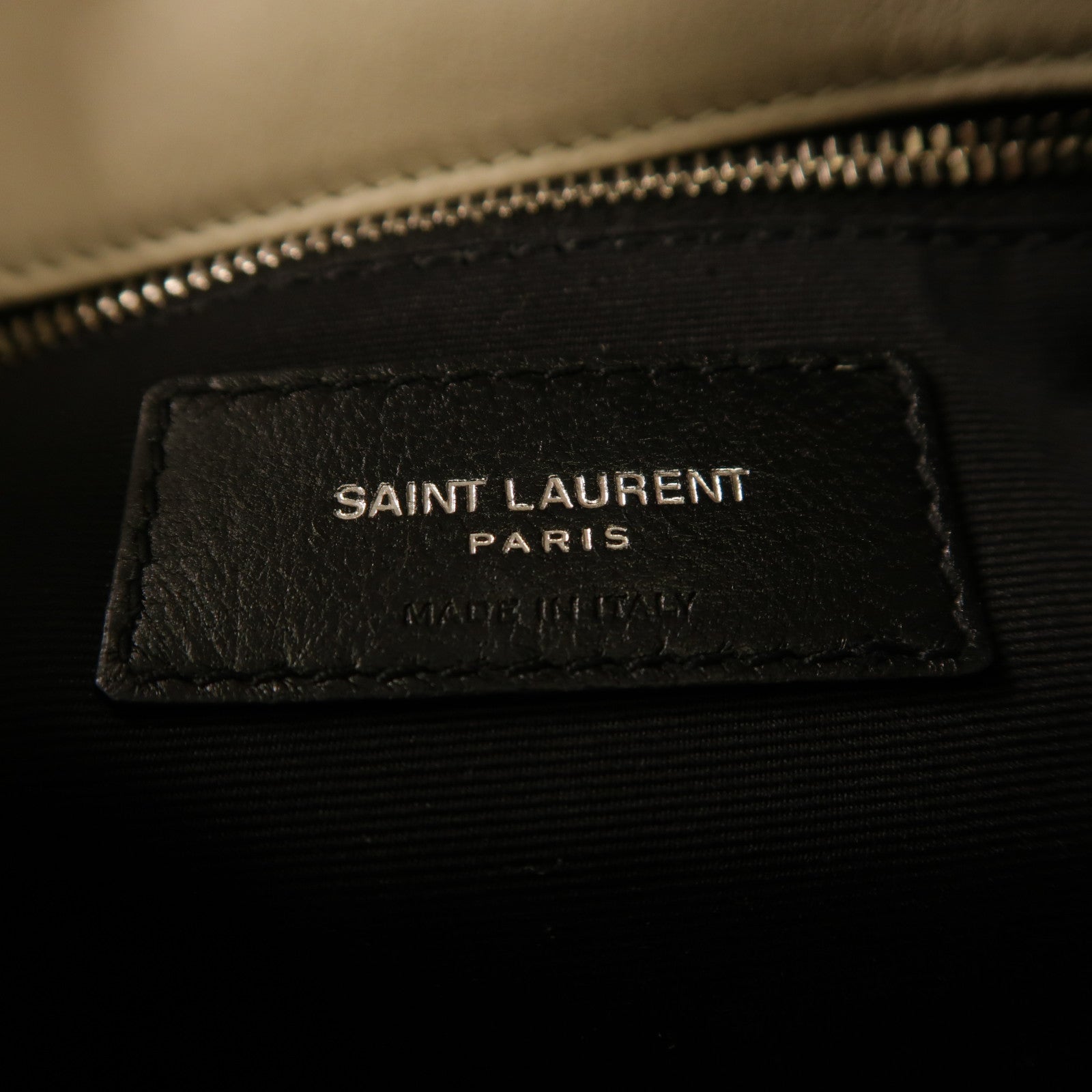 SAINT LAURENT 羊皮皮革Puffer Toy銀扣鏈帶肩背袋