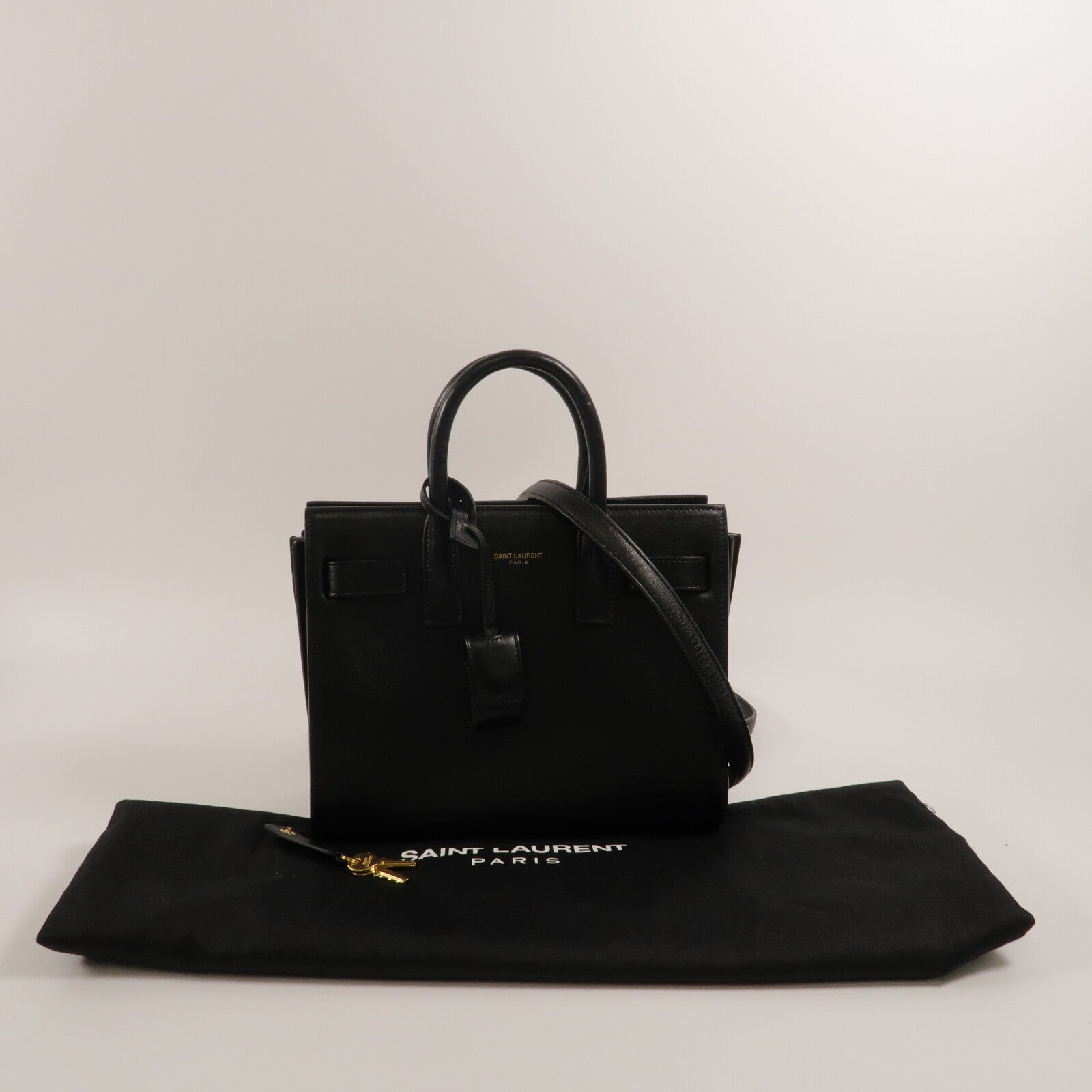 SAINT LAURENT 牛皮皮革Sac De Jour Nano手挽肩背兩用袋