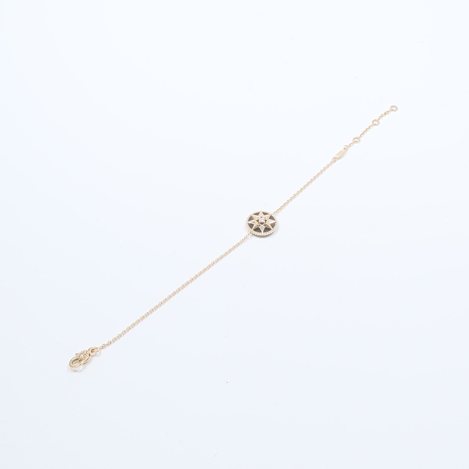 Dior 18K玫瑰金Rose Des Vents Bracelet黑瑪瑙/鑽石手鏈