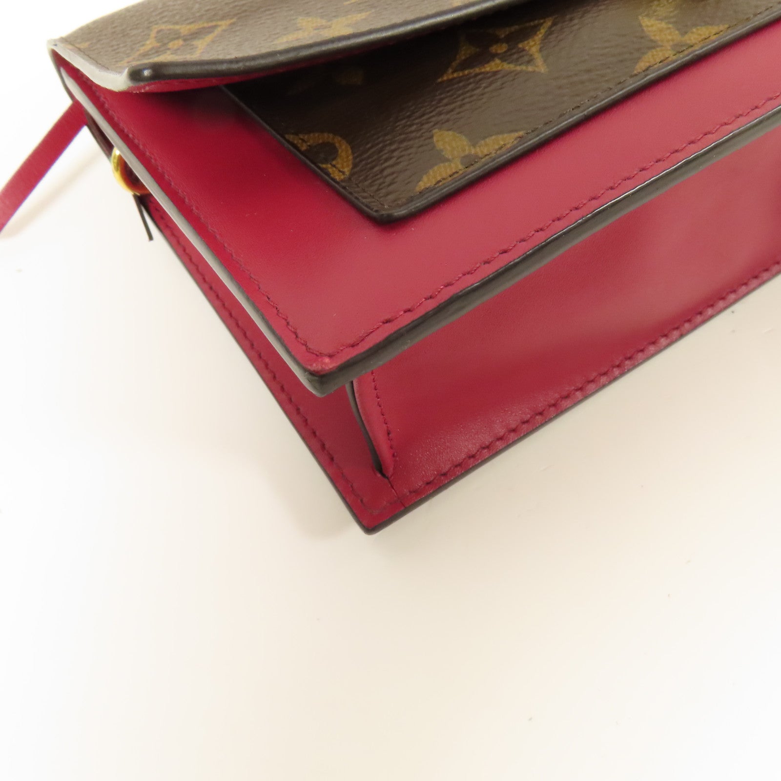 LOUIS VUITTON Monogram Portefeuille Flore金扣鏈帶肩背袋