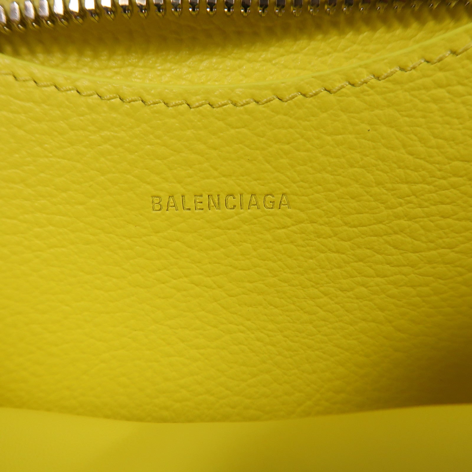 BALENCIAGA 牛皮皮革Neo Claassic Mini銀扣肩背袋黃色