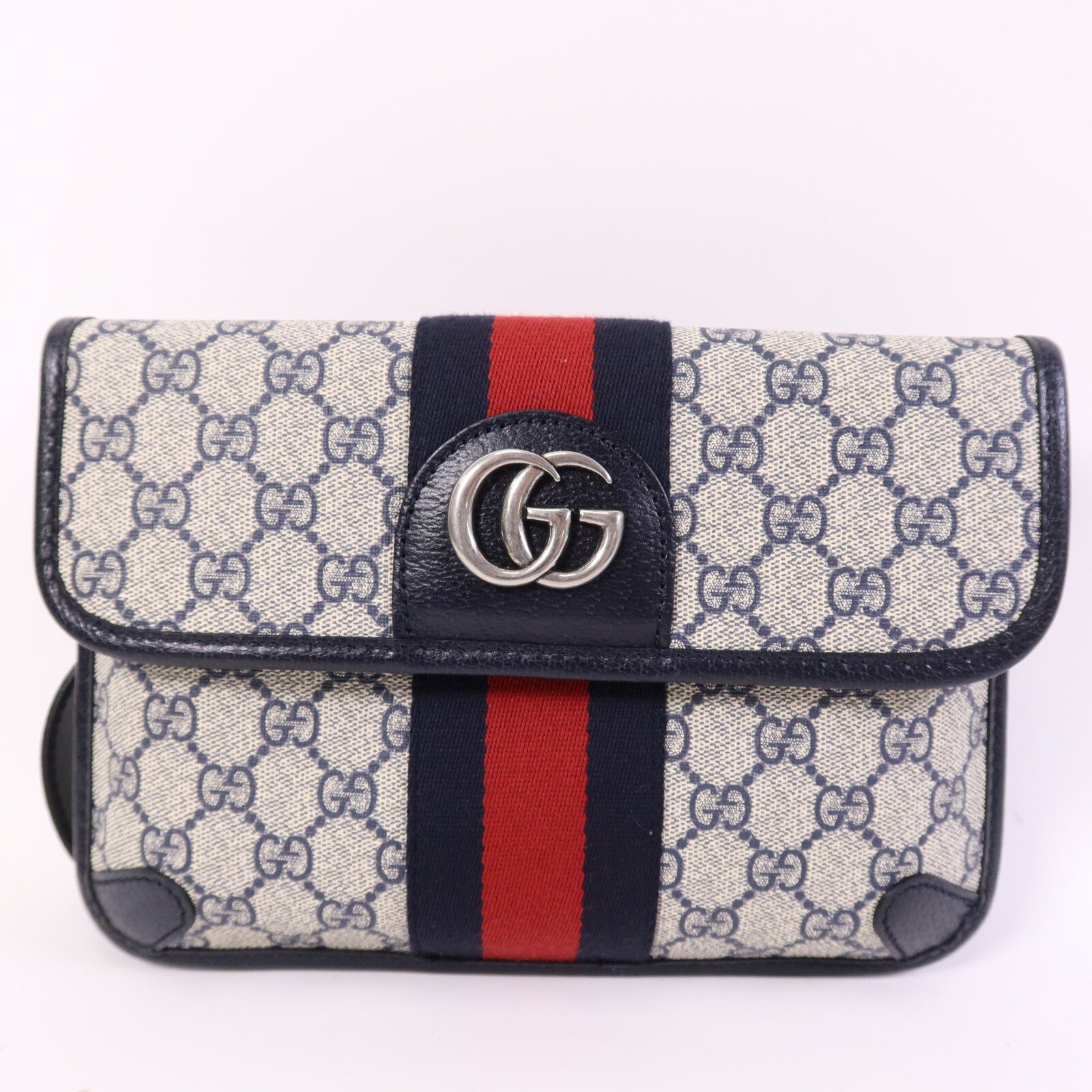 GUCCI 【激減優惠】塗層帆布Ophidia GG Supreme銀扣腰包