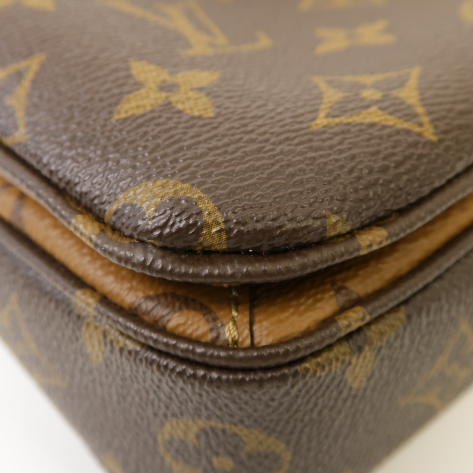 LOUIS VUITTON Monogram Reverse Pochette Metis金扣手挽肩背兩用袋啡色