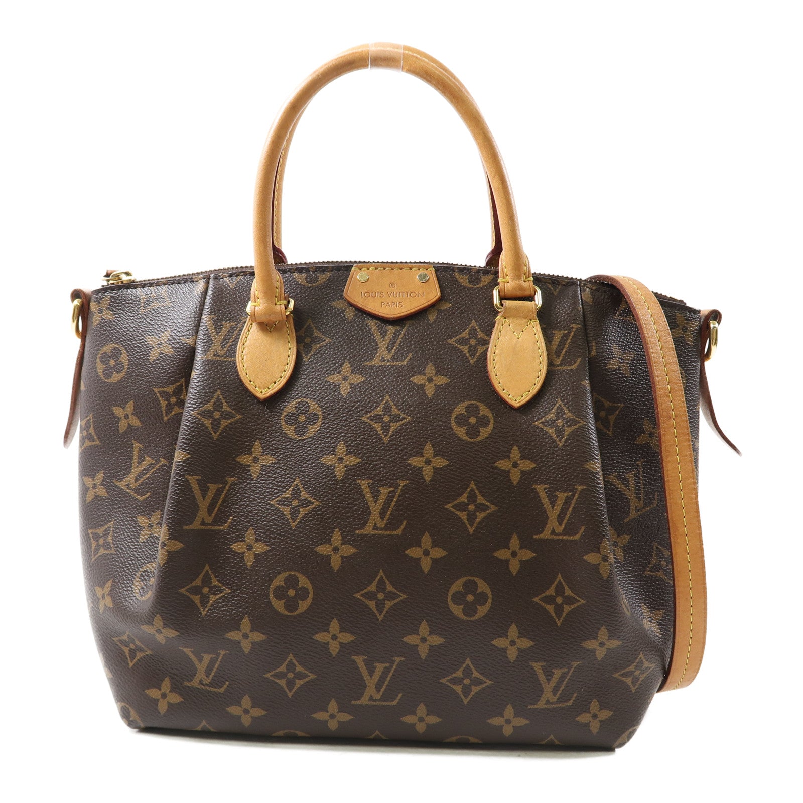 LOUIS VUITTON Monogram Turenne PM金扣手挽肩背兩用袋棕色