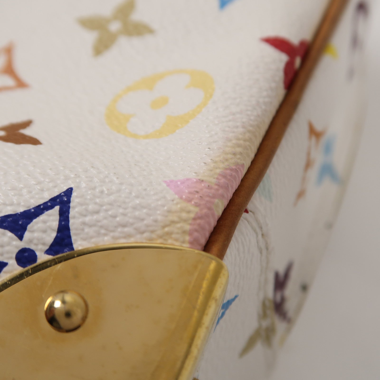 LOUIS VUITTON Monogram Trouville金扣手挽袋白色/多色