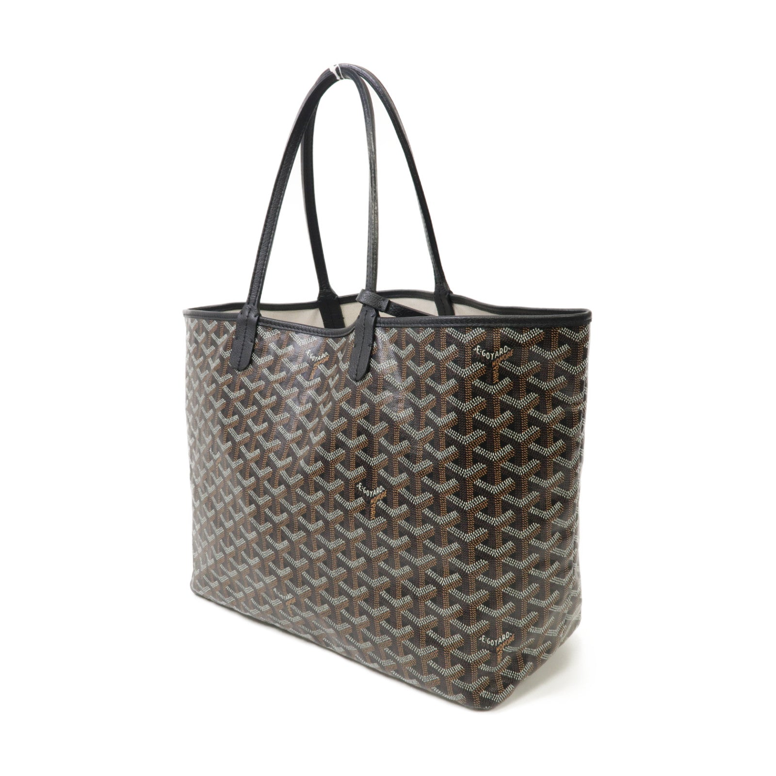 GOYARD 塗層帆布/皮革Saint Louis手挽袋黑色/啡色