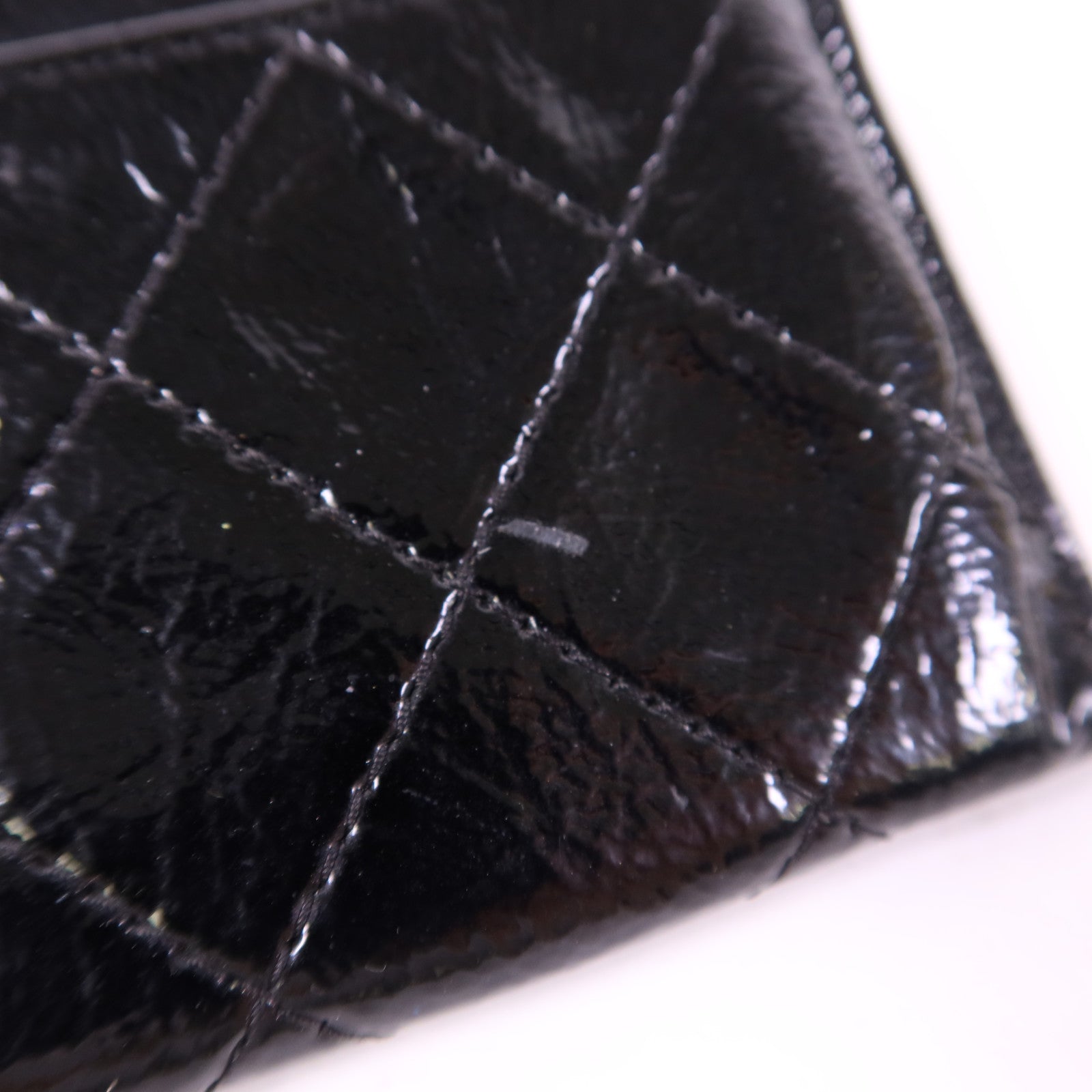 CHANEL 漆皮皮革Card Case銀扣卡片套