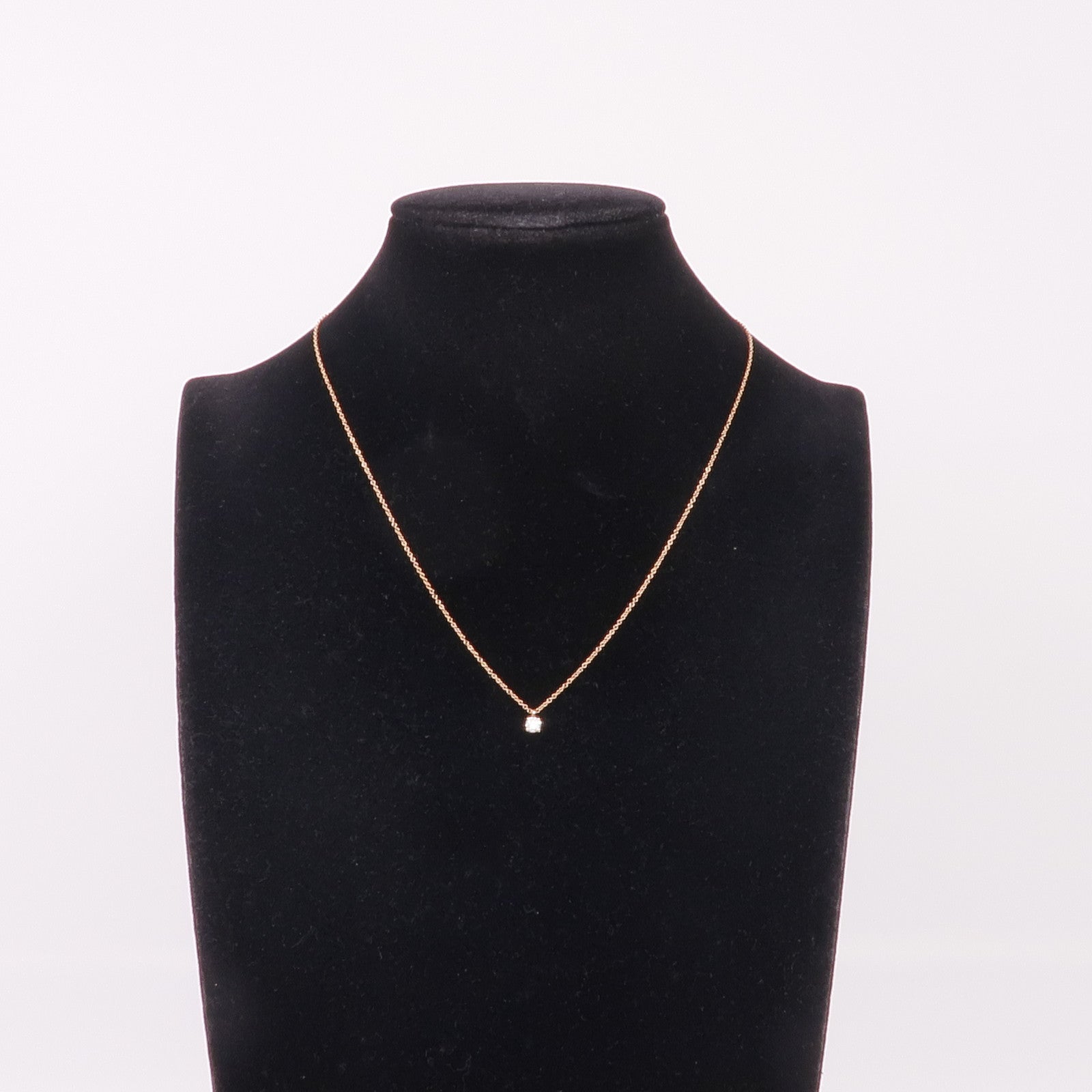 TIFFANY＆CO 18K玫瑰金Solitaire Diamond Necklace鑽石項鍊