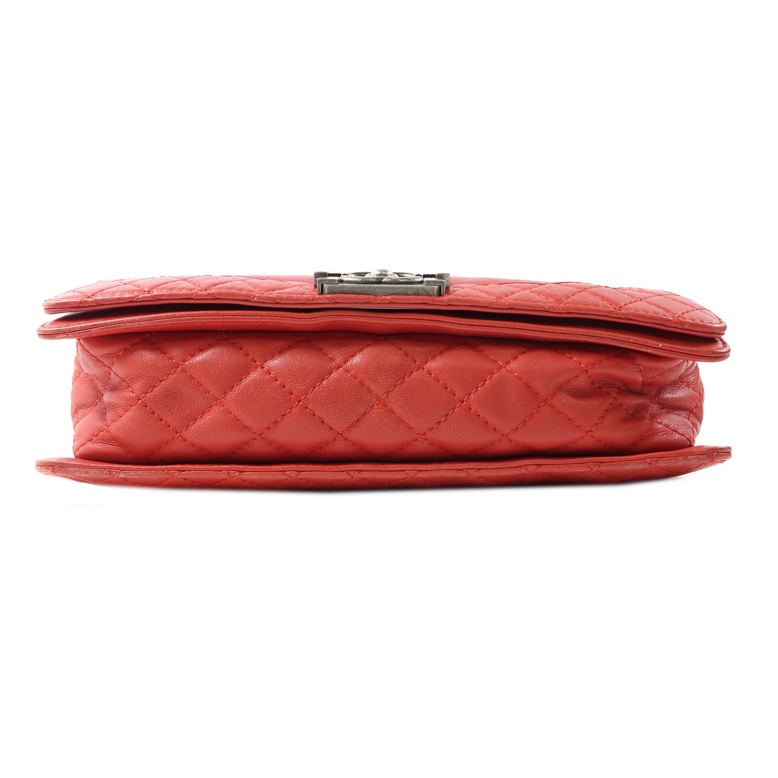 CHANEL 牛皮皮革Chain Shoulder鏈帶肩背袋紅色