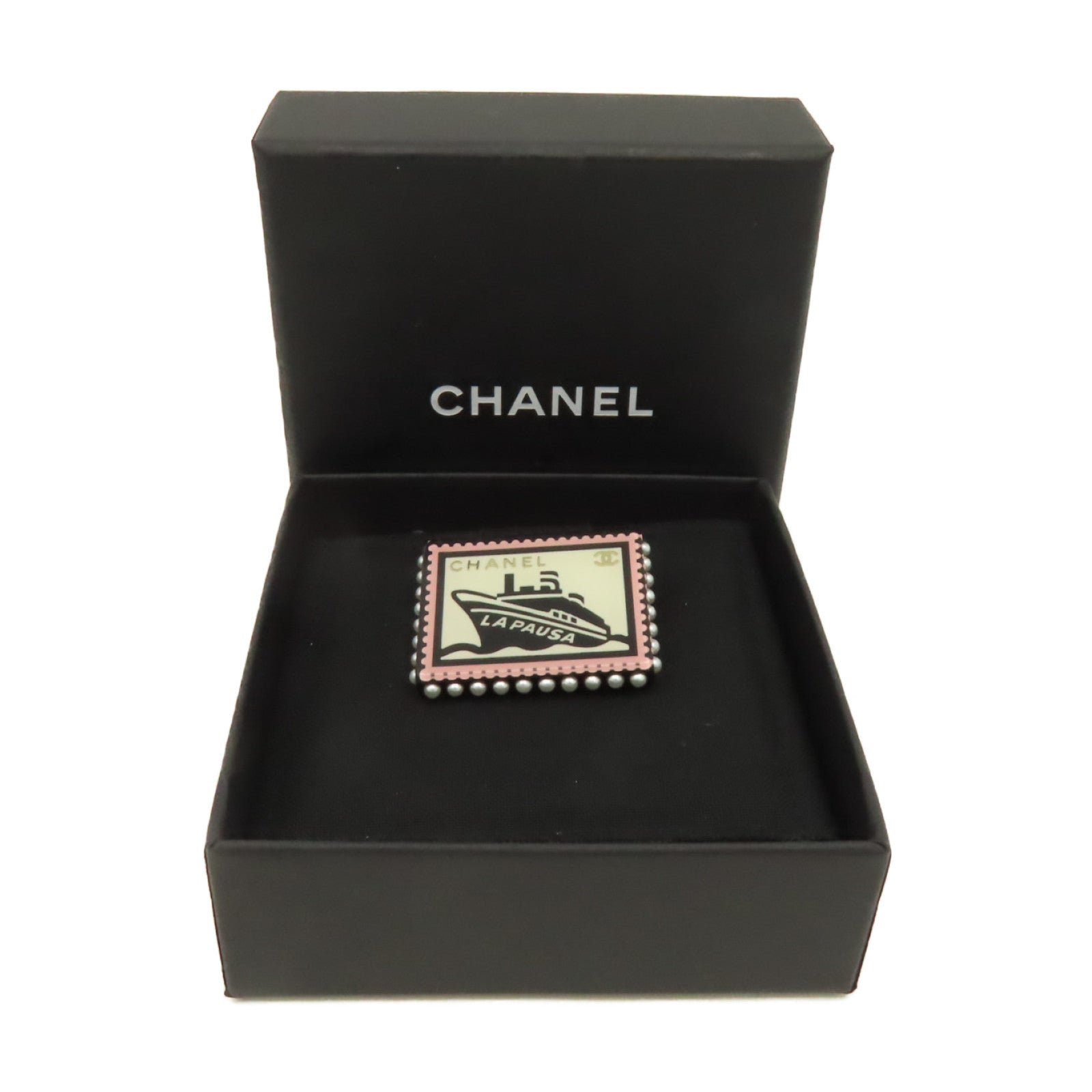 CHANEL **【激減優惠】樹脂/金屬La Pausa Stamp Brooch胸針白色/粉紅色/紅色/黑色/珍珠色