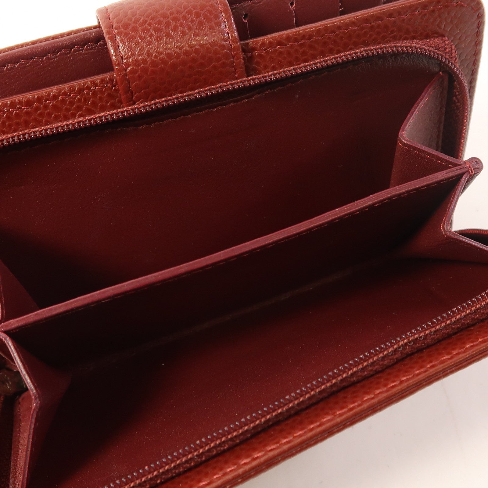 CHANEL 牛皮皮革Wallet銀扣錢包