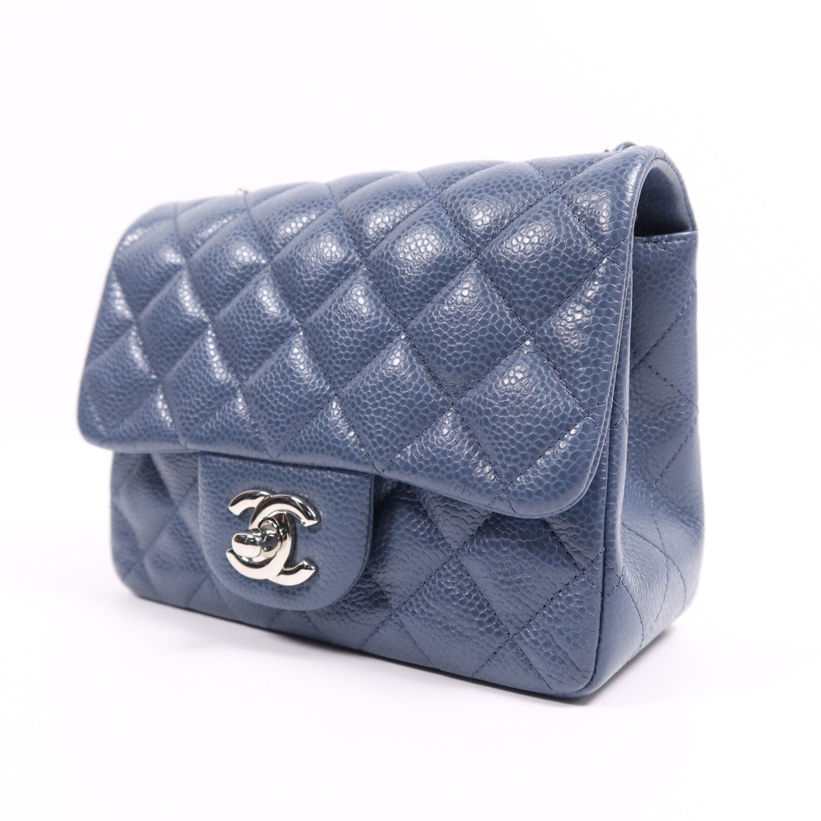 CHANEL 羊皮皮革Mini Classic 17銀扣鏈帶肩背袋
