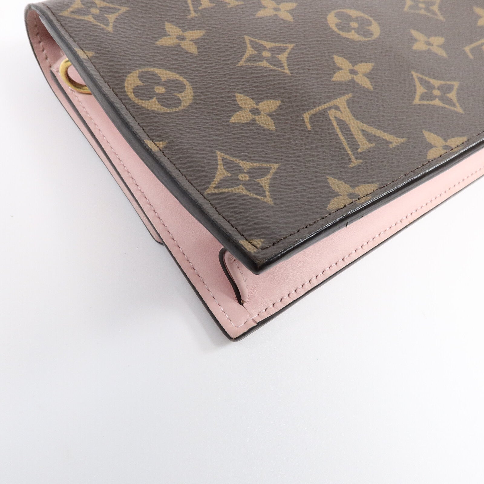 LOUIS VUITTON Monogram Flore Chain Wallet金扣鏈帶肩背袋