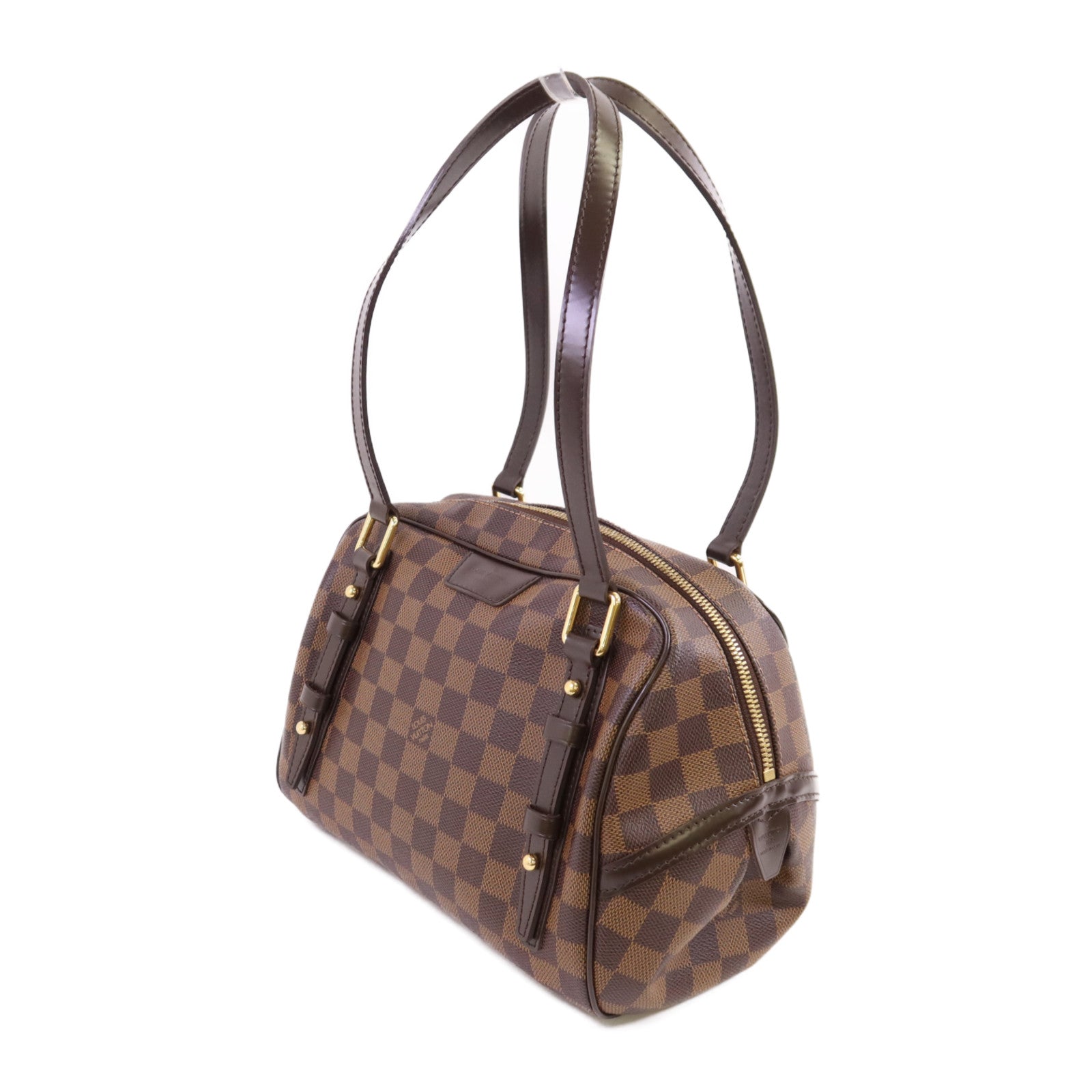 LOUIS VUITTON Damier Rivington PM金扣手挽袋