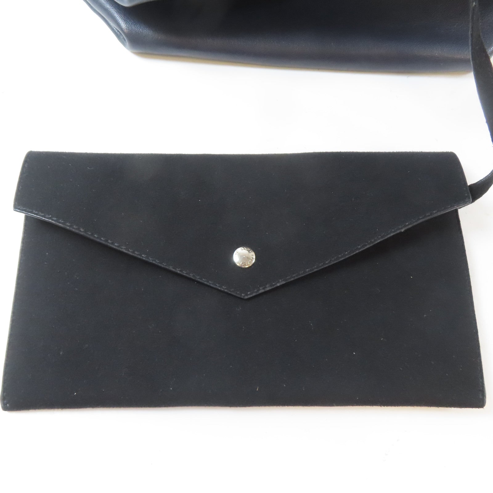 SAINT LAURENT 羊皮皮革Shoulder Bag銀扣鏈帶肩背袋深藍色