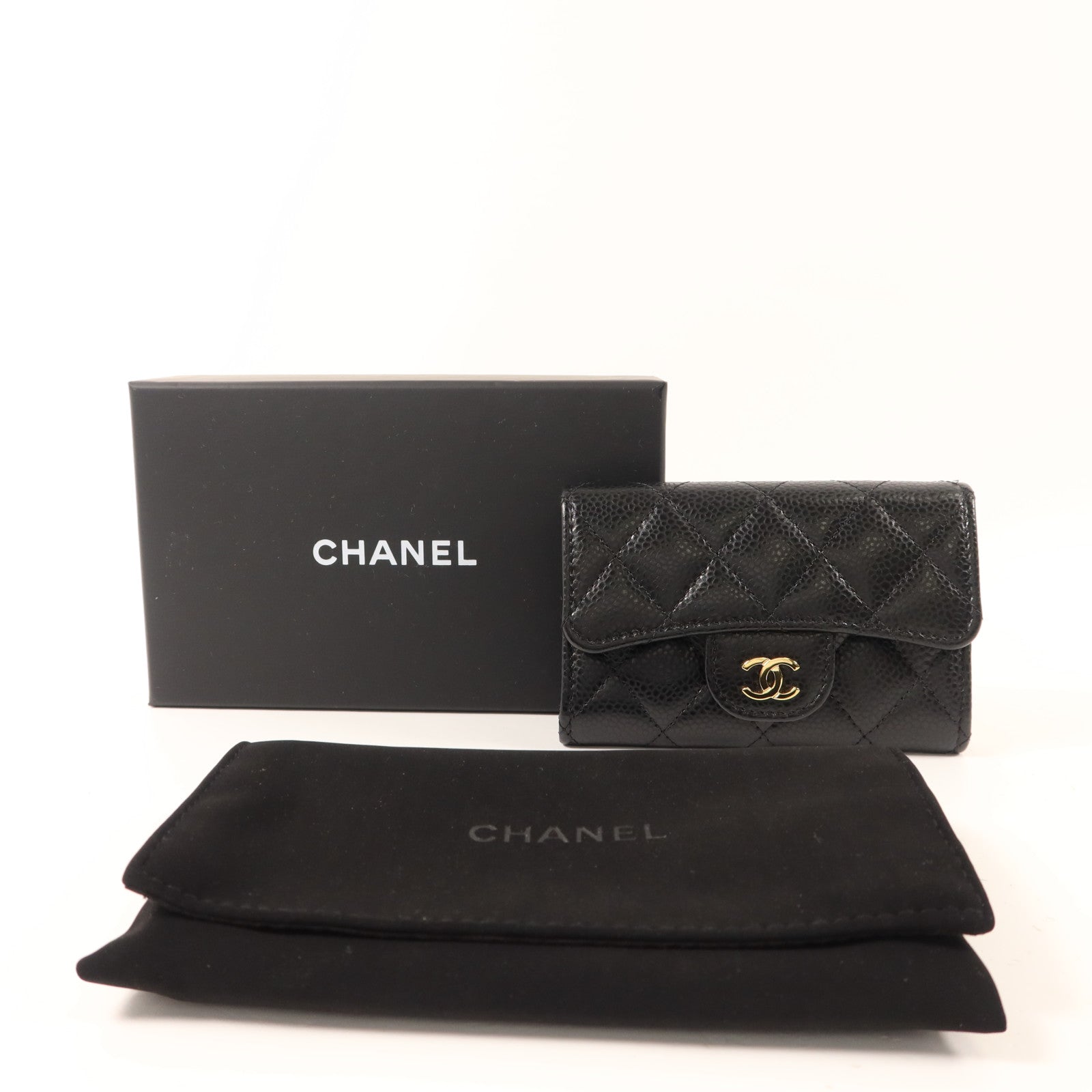 CHANEL 牛皮皮革Card Case金扣卡片套
