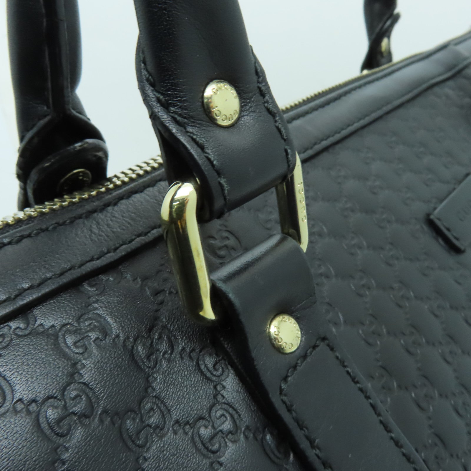 GUCCI 皮革2way Shoulder Bag金扣手挽肩背兩用袋黒色