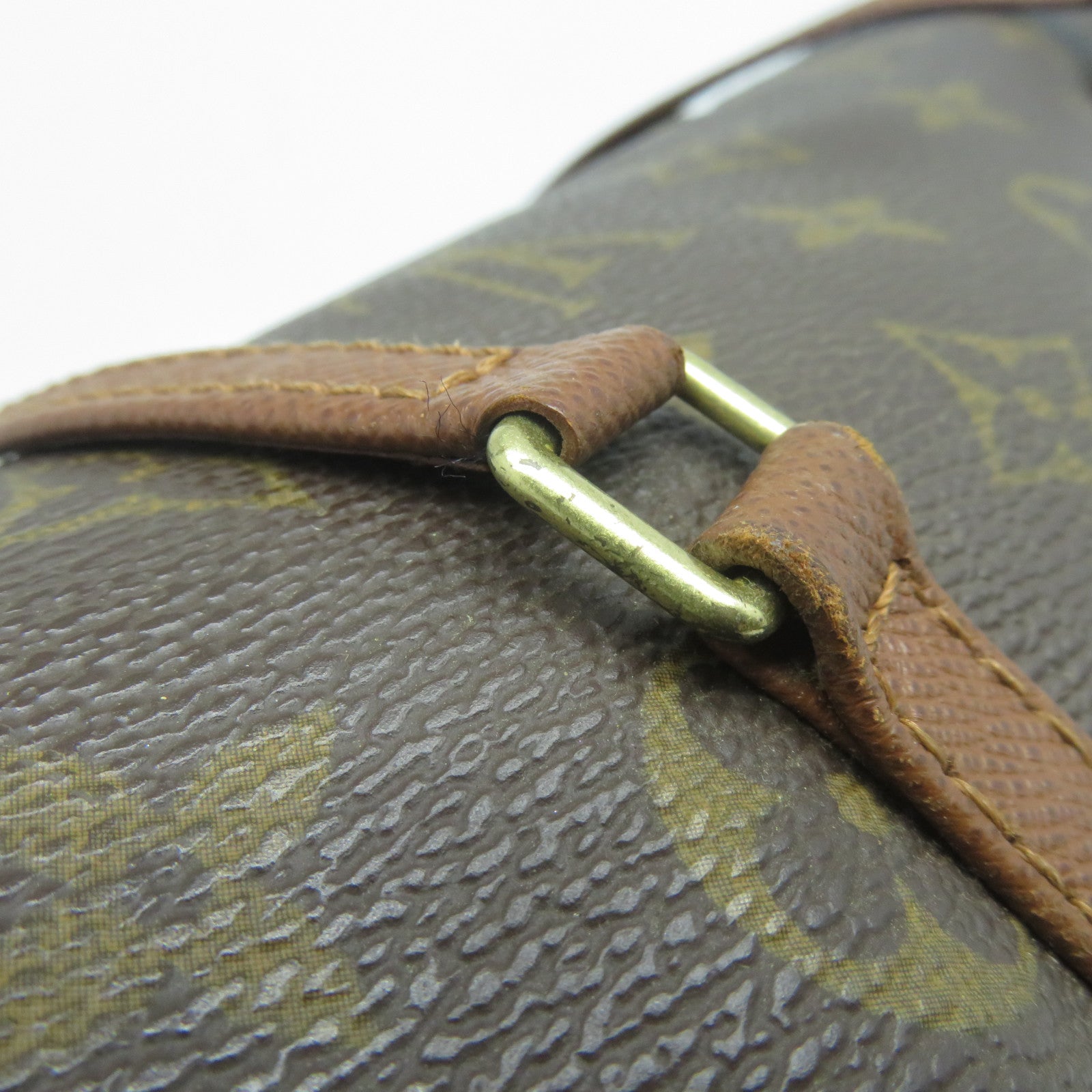 LOUIS VUITTON 【清倉大減價】Monogram Papillon PM金扣手挽袋啡色