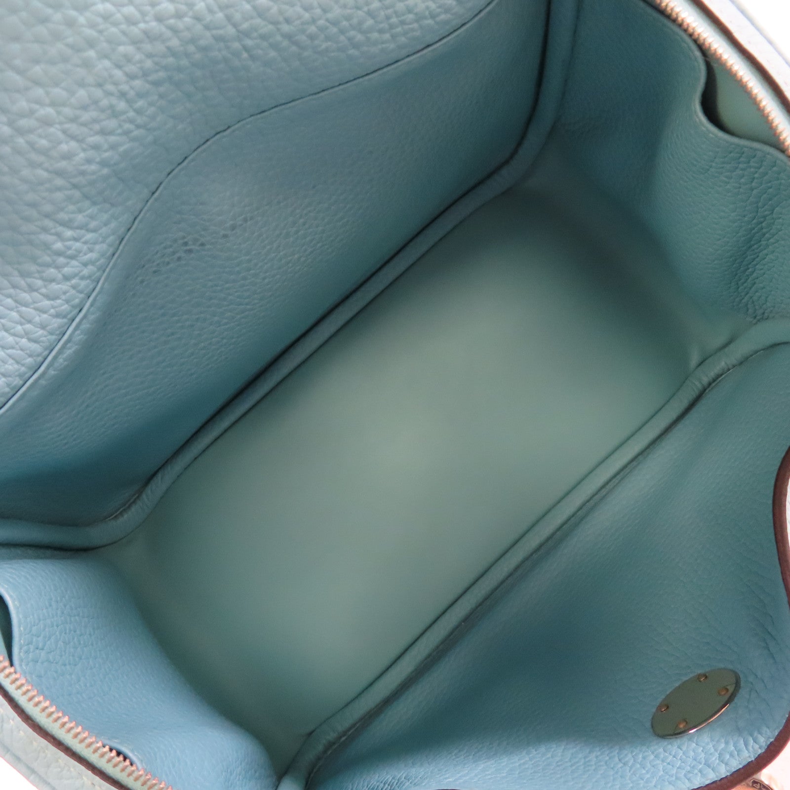 HERMES 【激減優惠】Clemence皮革Lindy 26 Shoulder Bag銀扣肩背袋3P Bleu Atoll/環礁藍色