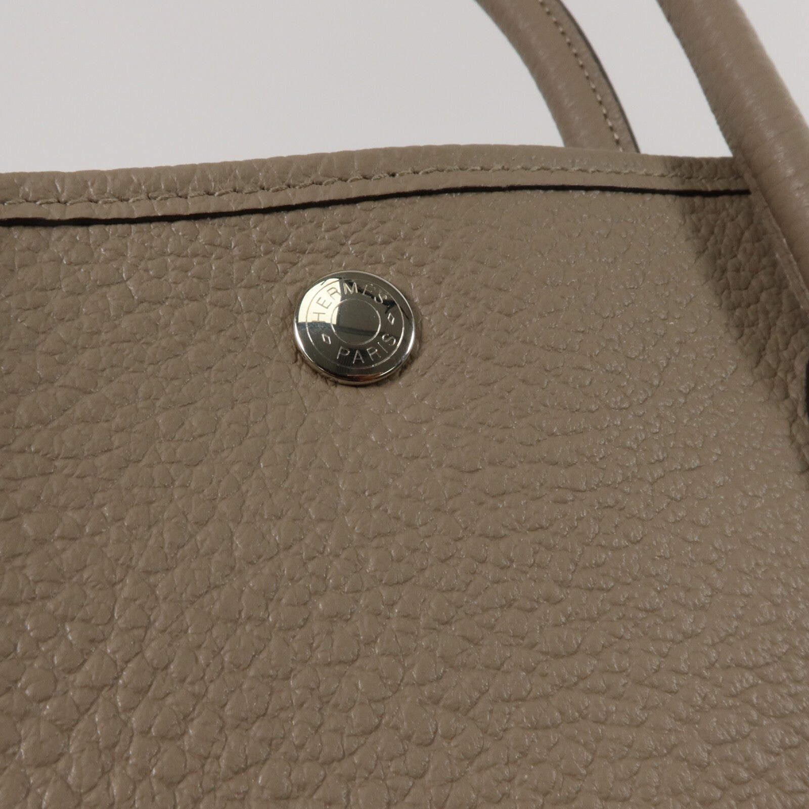 HERMES Negonda皮革Garden Party PM手挽袋Gris Tourterelle