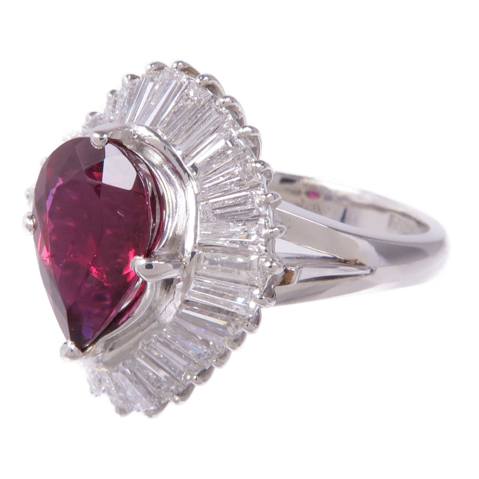 JEWELRY PT900鉑金Tourmaline/Diamond Ring碧璽/鑽石戒指US#5.25