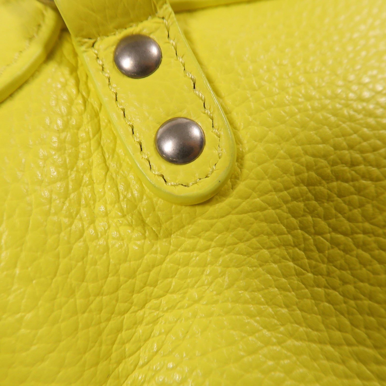 BALENCIAGA 牛皮皮革Neo Claassic Mini銀扣肩背袋黃色