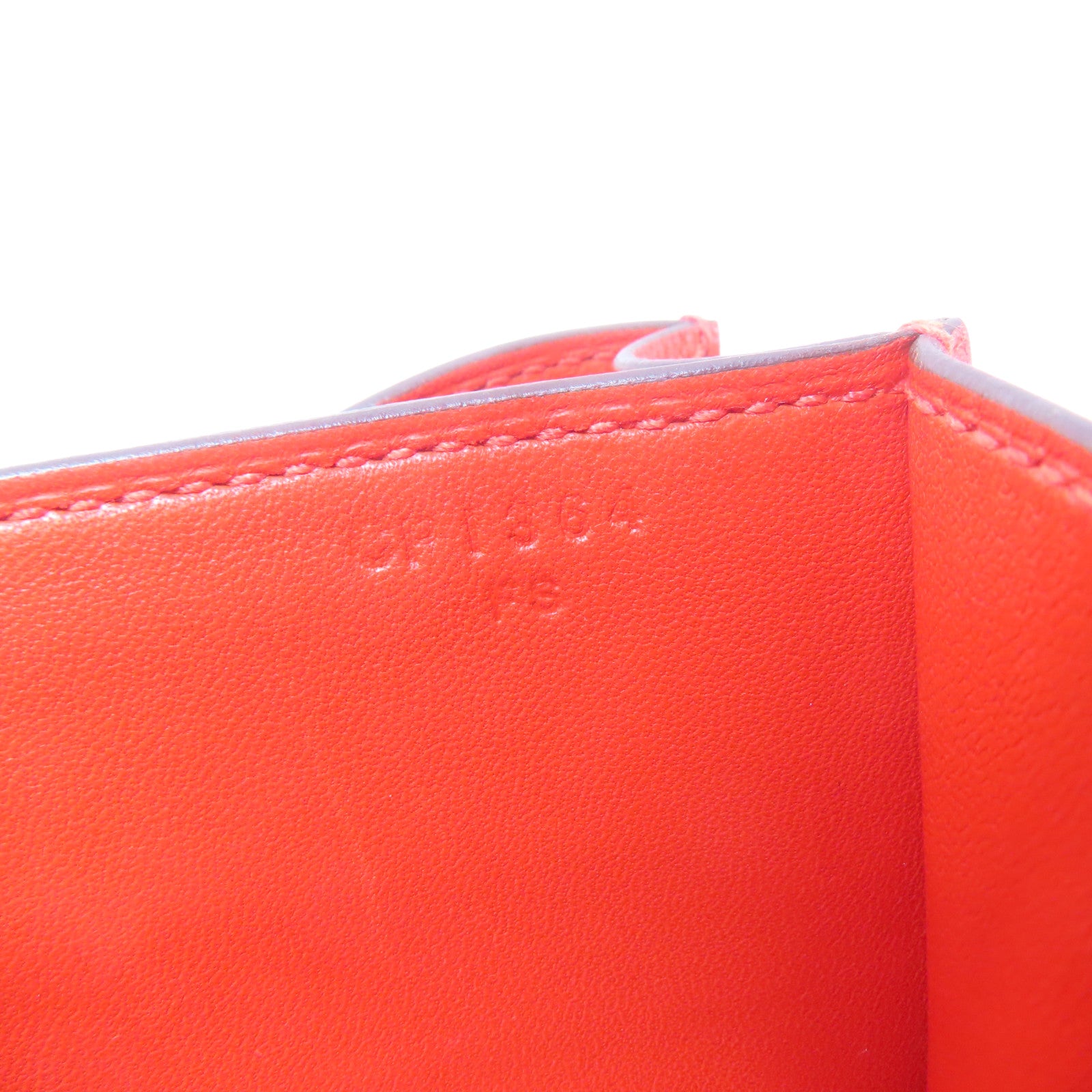 HERMES 【激減優惠】Evercolor皮革Mini Constance銀扣肩背袋Capucine/螢光橘色