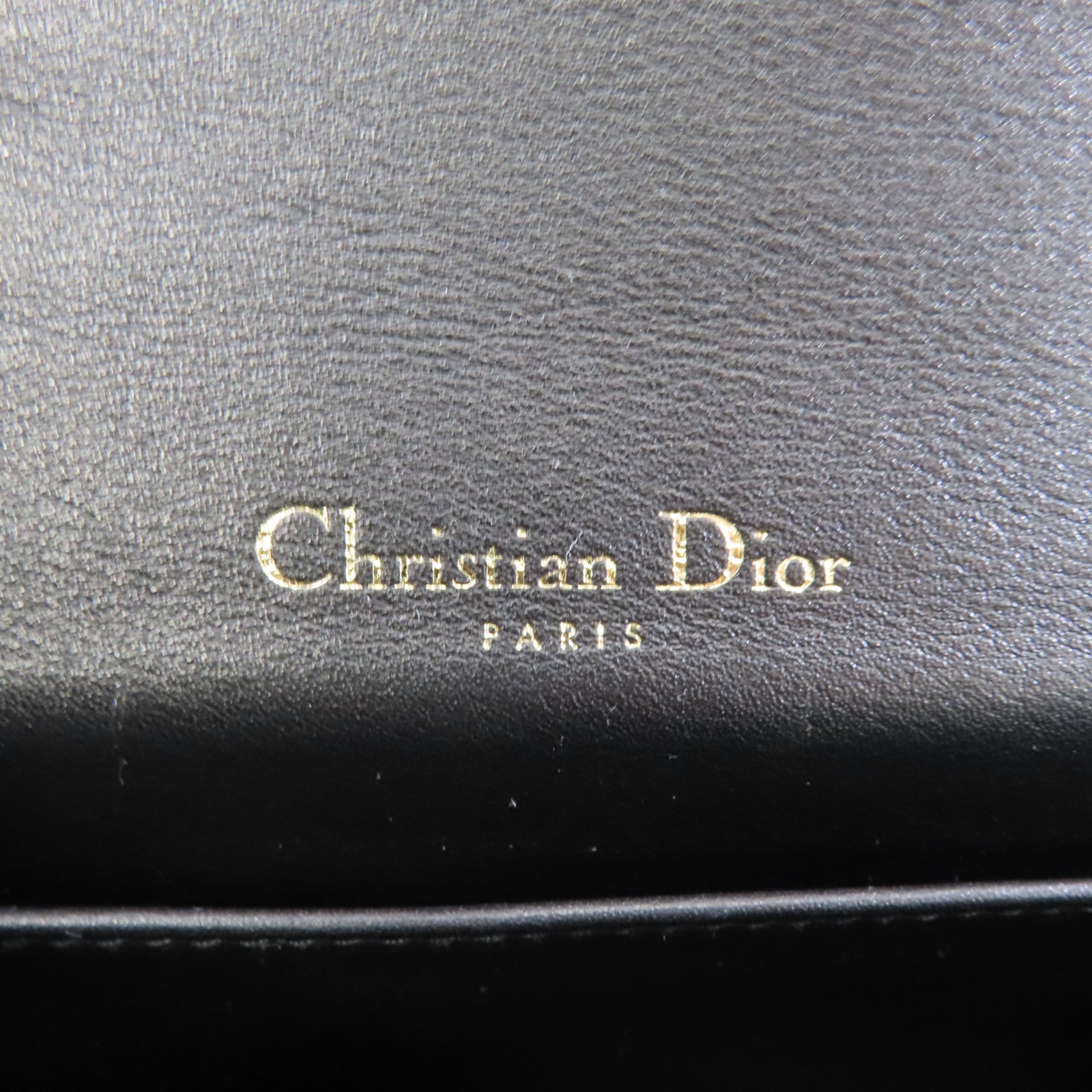 Dior 漆皮皮革Lady Dior Pouch金扣肩背袋黑色