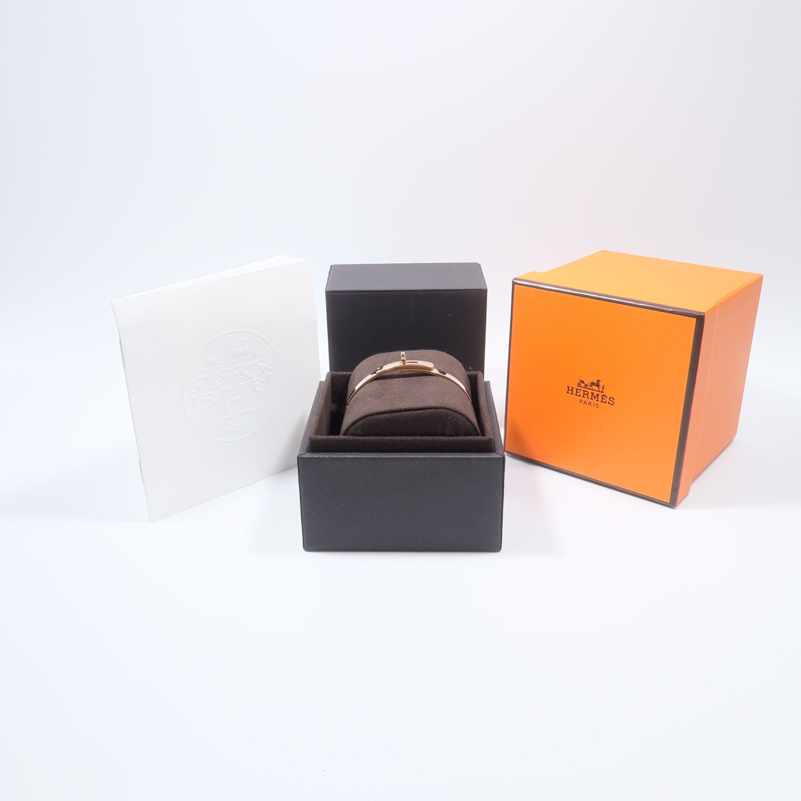 HERMES 18K玫瑰金Kelly Bracelet鑽石手鐲