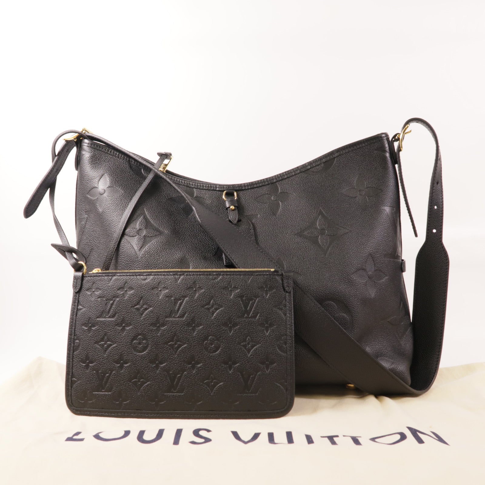LOUIS VUITTON Monogram Empreinte CarryAll金扣肩背袋