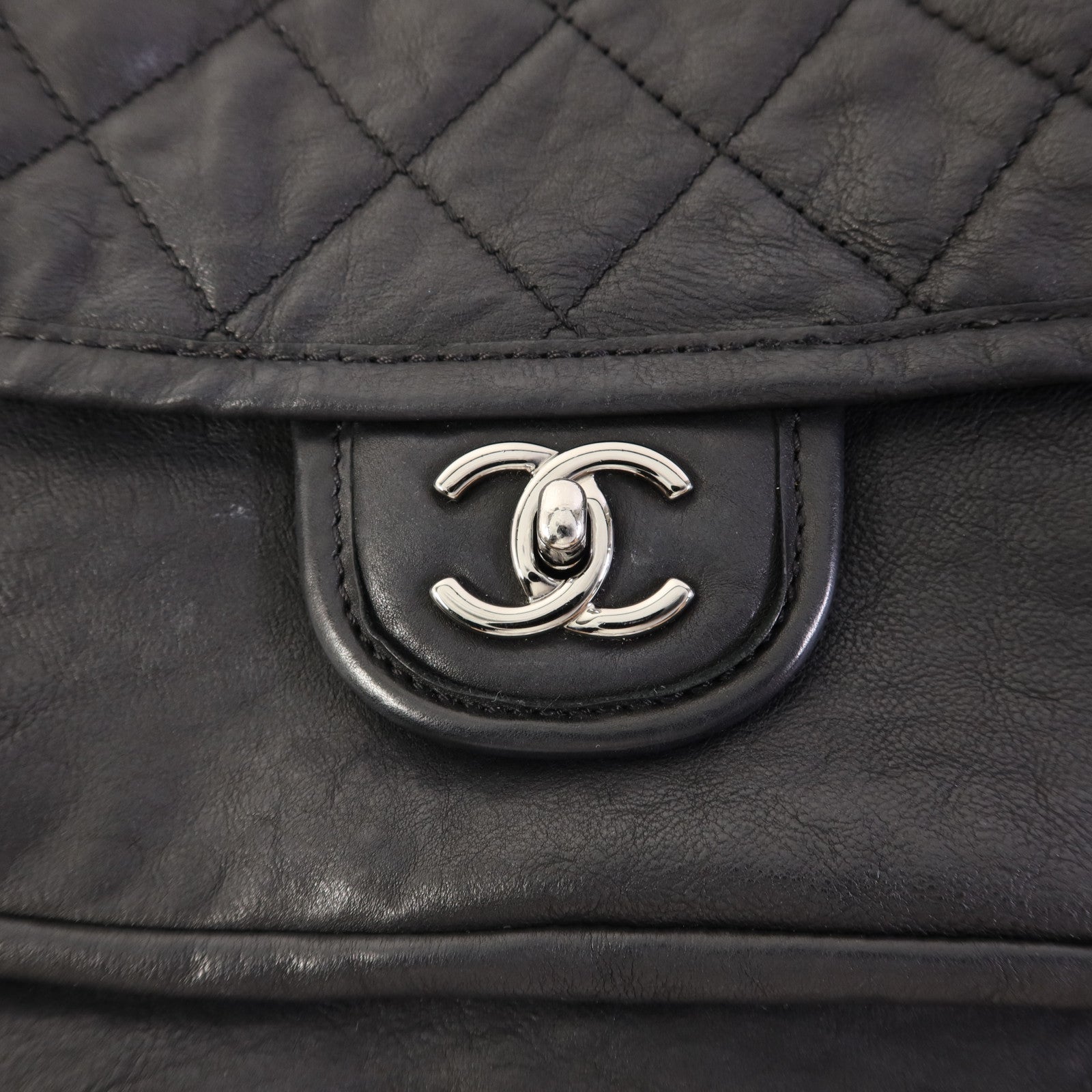 CHANEL 羊皮皮革Chain Shoulder Bag銀扣鏈帶肩背袋