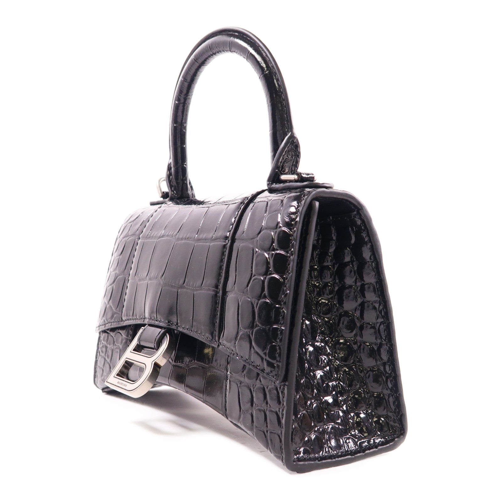 BALENCIAGA SHW Hourglass Top Handle Xs 2 Way Bag 592833 1LR6Y/1000 Calfskin