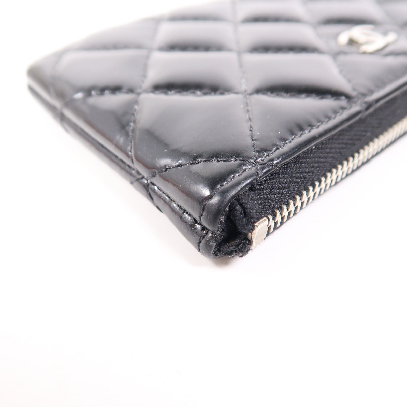 CHANEL 漆皮皮革Wallet銀扣錢包