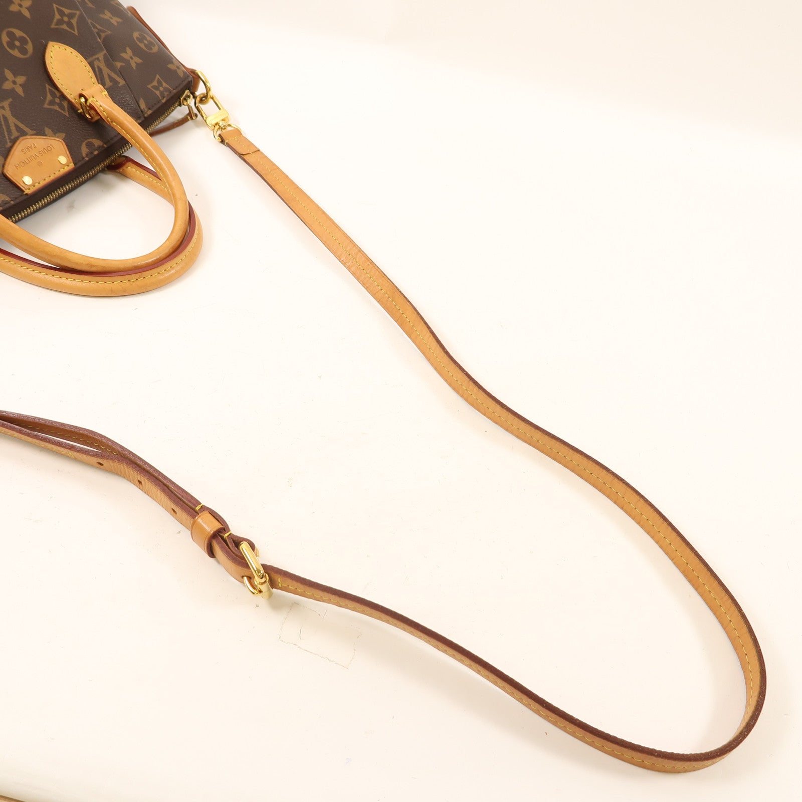 LOUIS VUITTON Monogram Turenne PM金扣手挽肩背兩用袋棕色