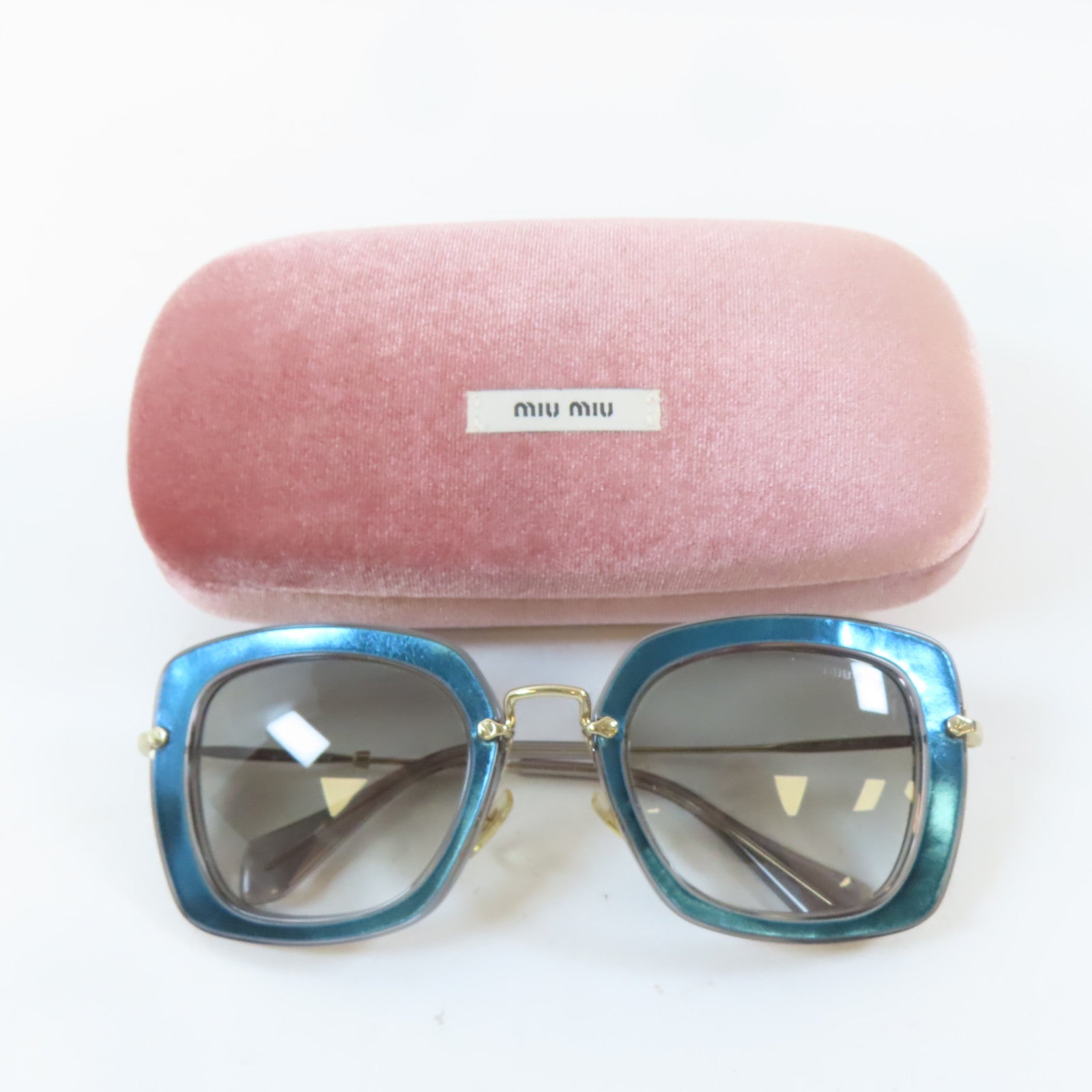 Miu Miu 金屬/PVC Sunglasses太陽眼鏡藍色/灰色