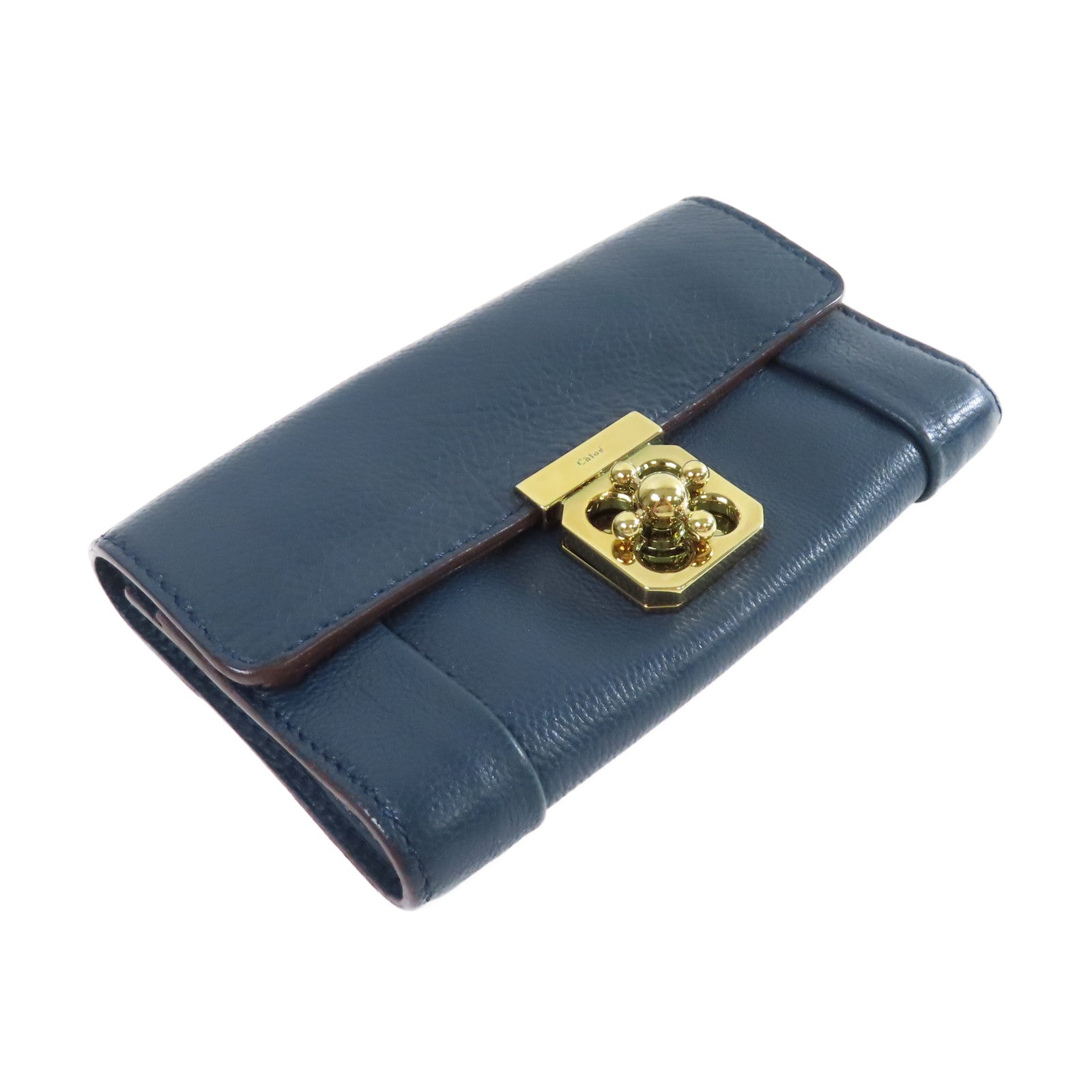 Chloe 【激減優惠】牛皮皮革Medium Wallet金扣中長錢包綠色