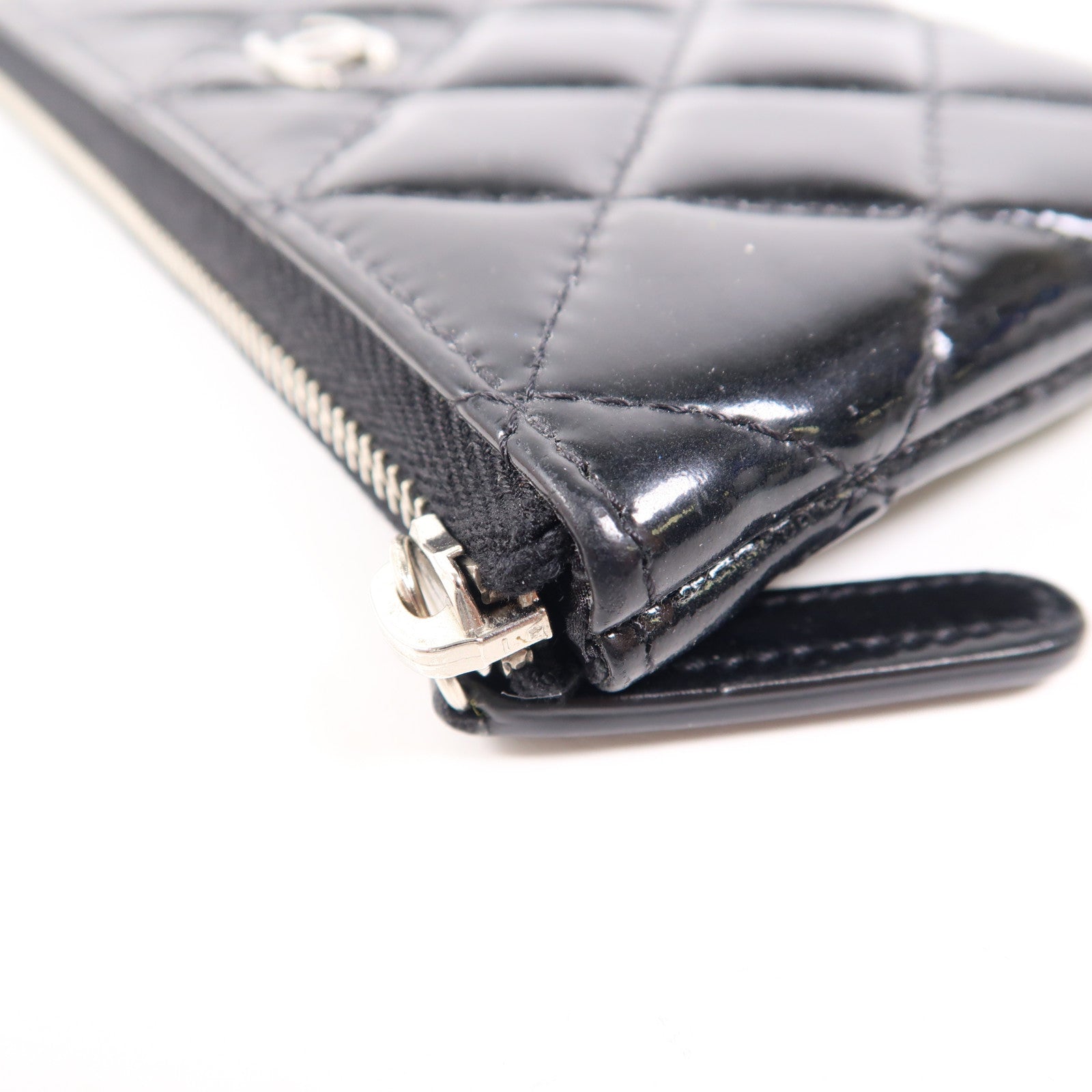 CHANEL 漆皮皮革Wallet銀扣錢包