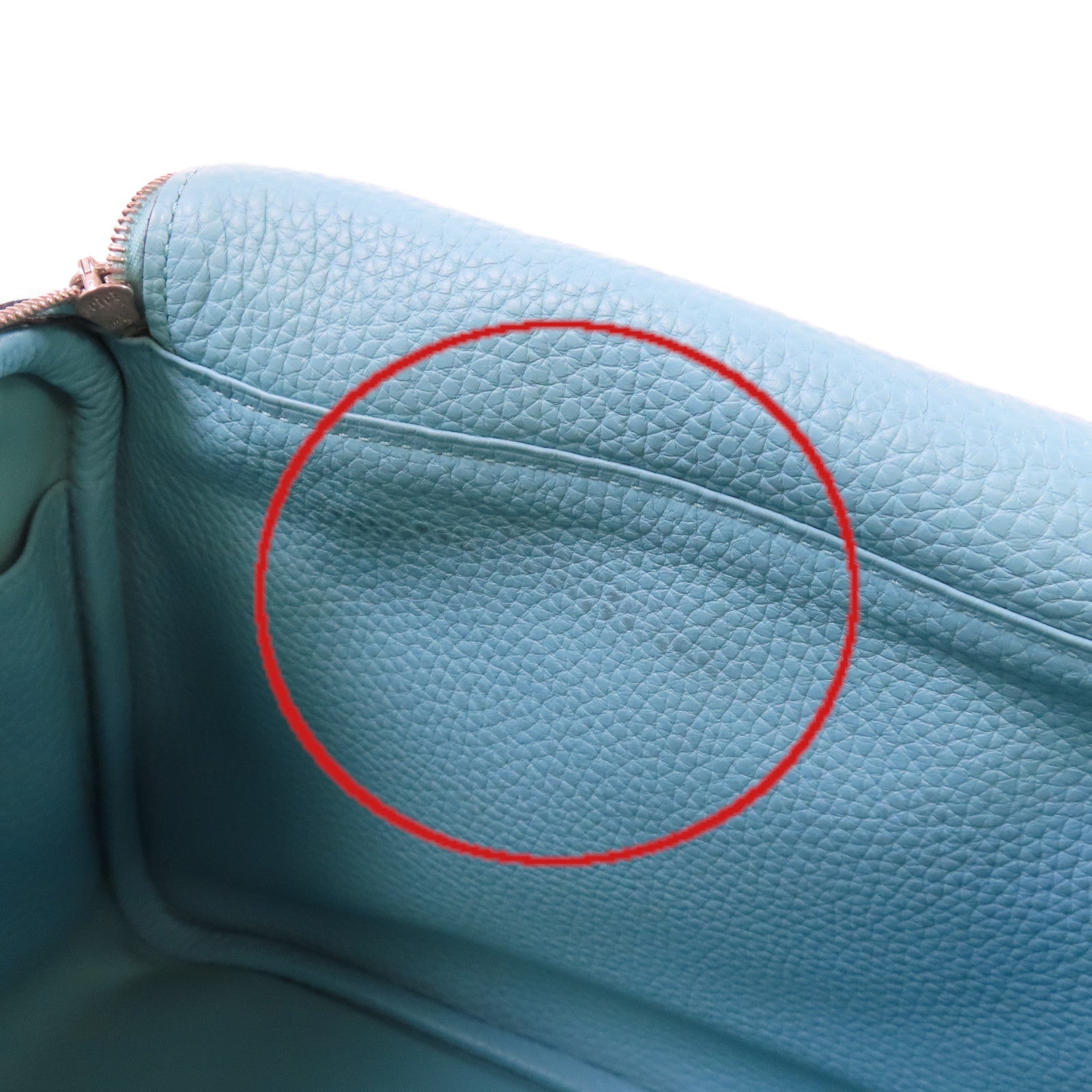 HERMES 【激減優惠】Clemence皮革Lindy 26 Shoulder Bag銀扣肩背袋3P Bleu Atoll/環礁藍色