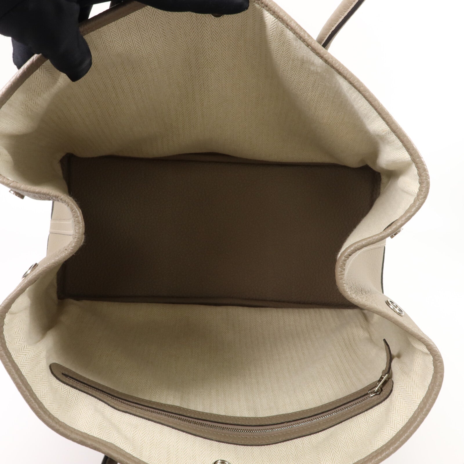HERMES Negonda皮革Garden Party PM手挽袋Gris Tourterelle