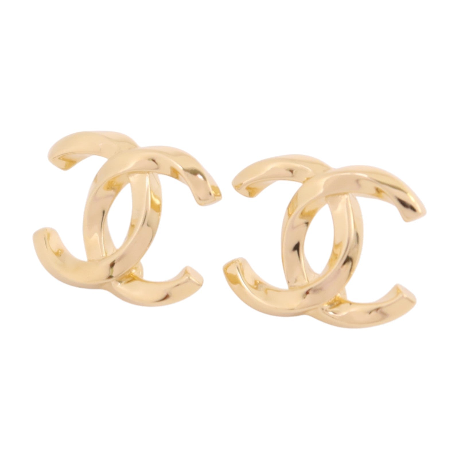 CHANEL 金屬CC Earrings金扣耳環