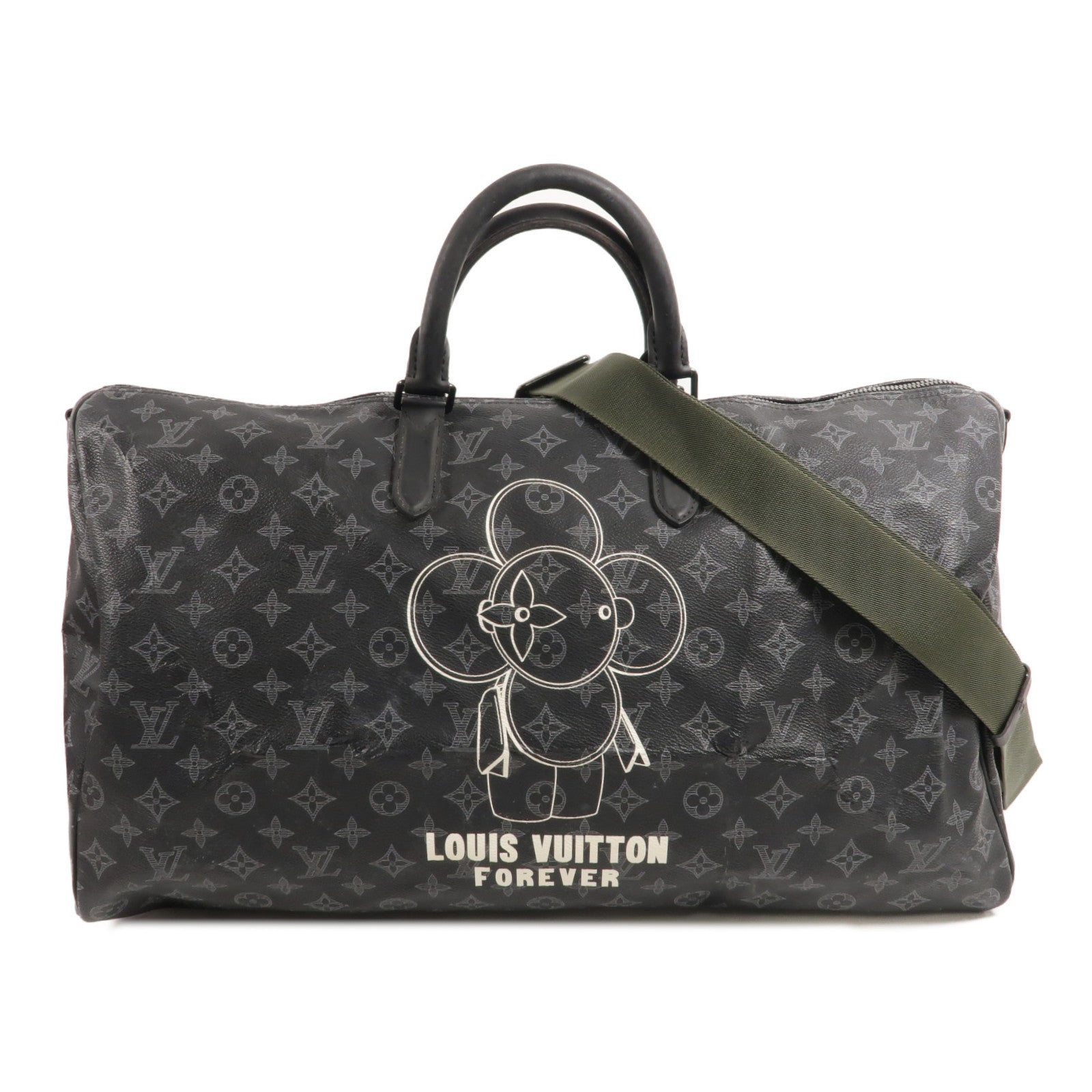 LOUIS VUITTON Monogram Eclipse Keepall Bandouliere 50手挽肩背兩用袋