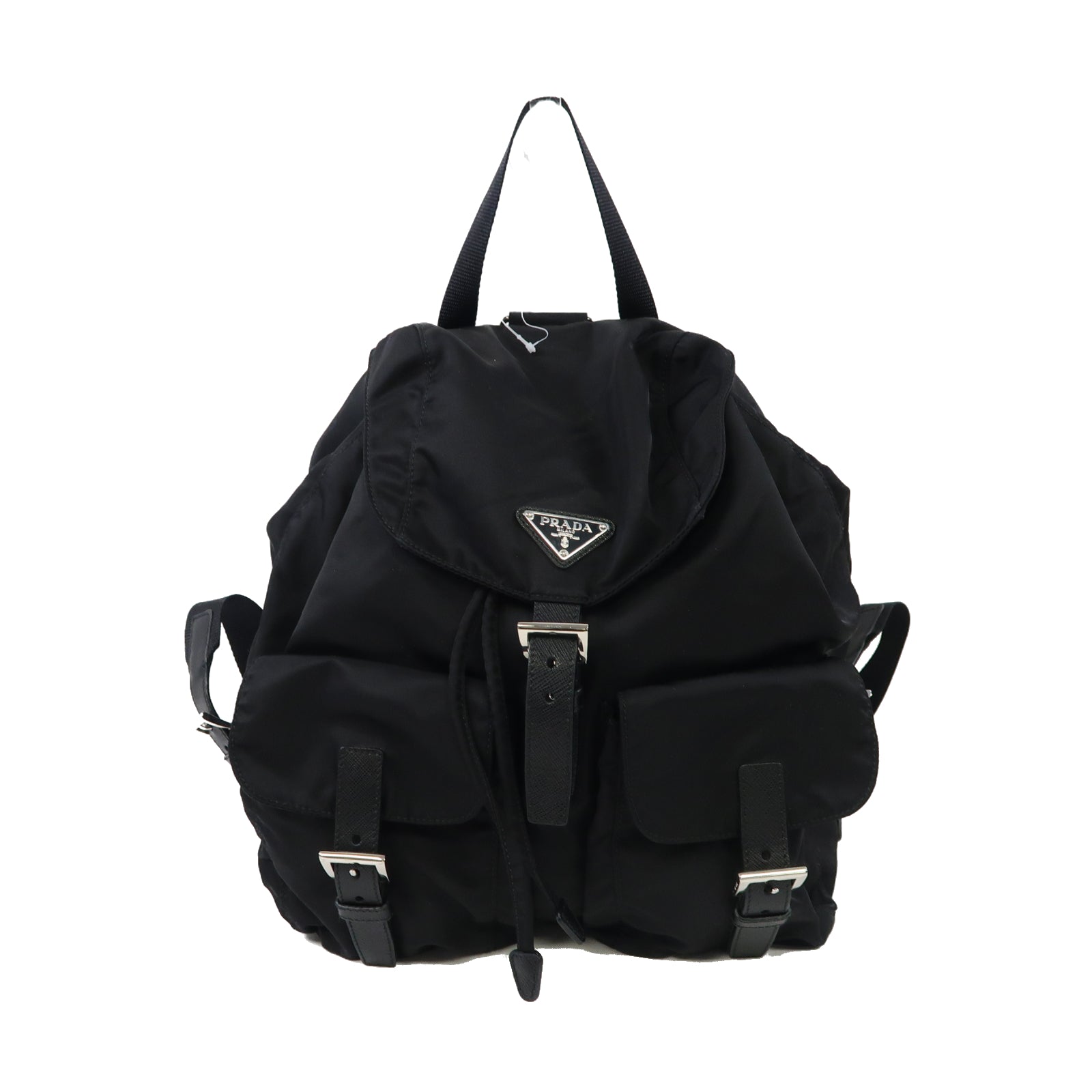 PRADA 尼龍Backpack銀扣背包黒色