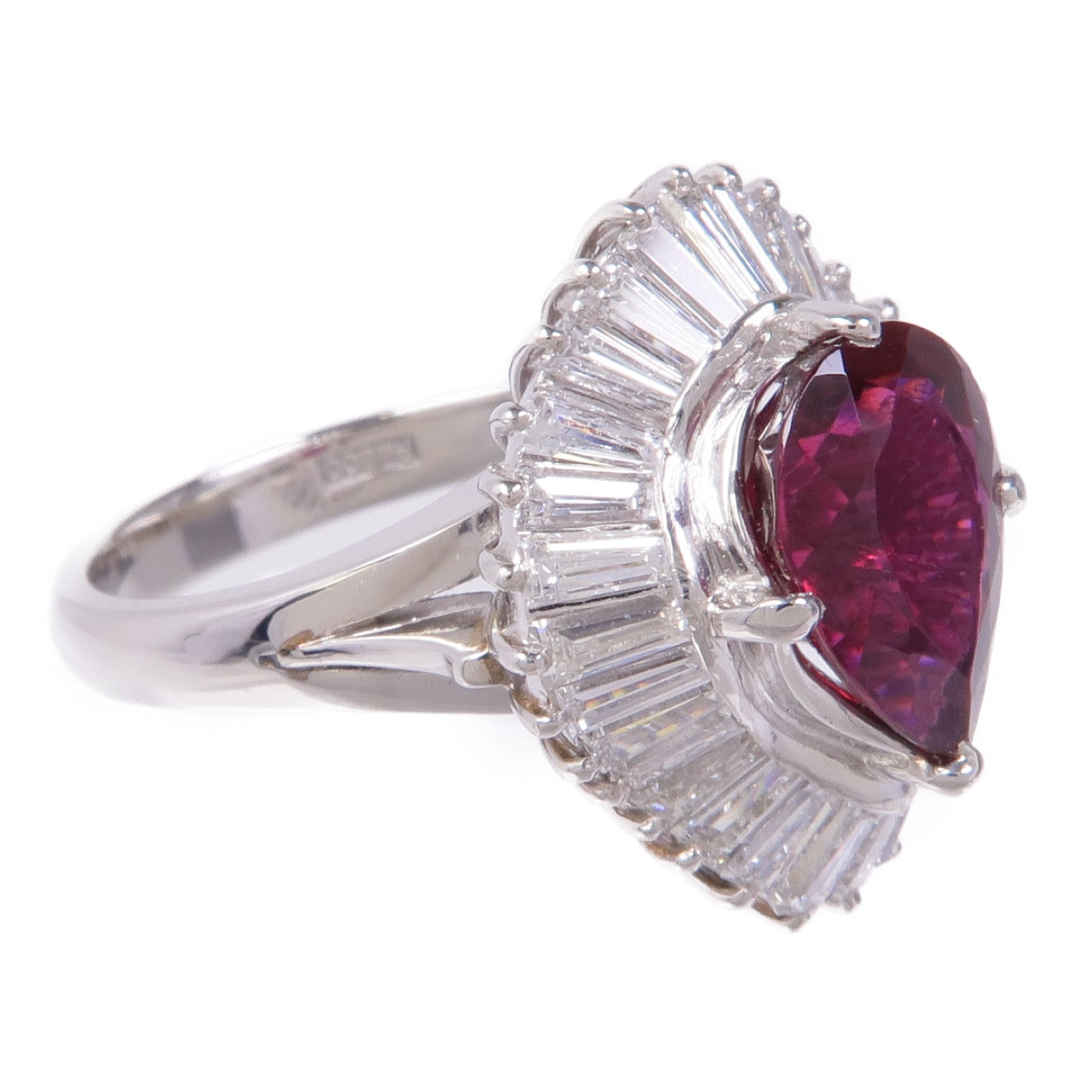 JEWELRY PT900鉑金Tourmaline/Diamond Ring碧璽/鑽石戒指US#5.25