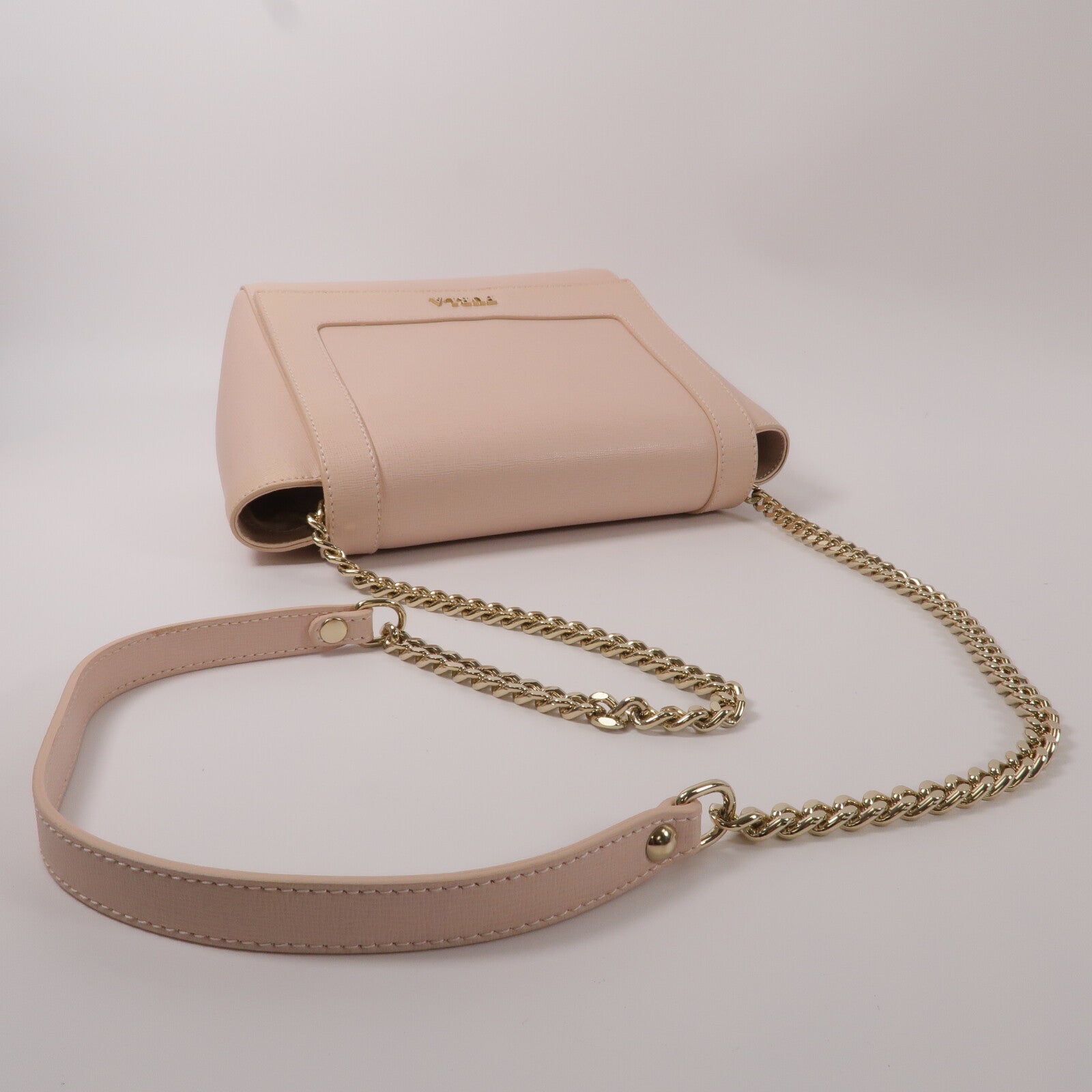 Furla 牛皮皮革Chain Shoulder鏈帶肩背袋
