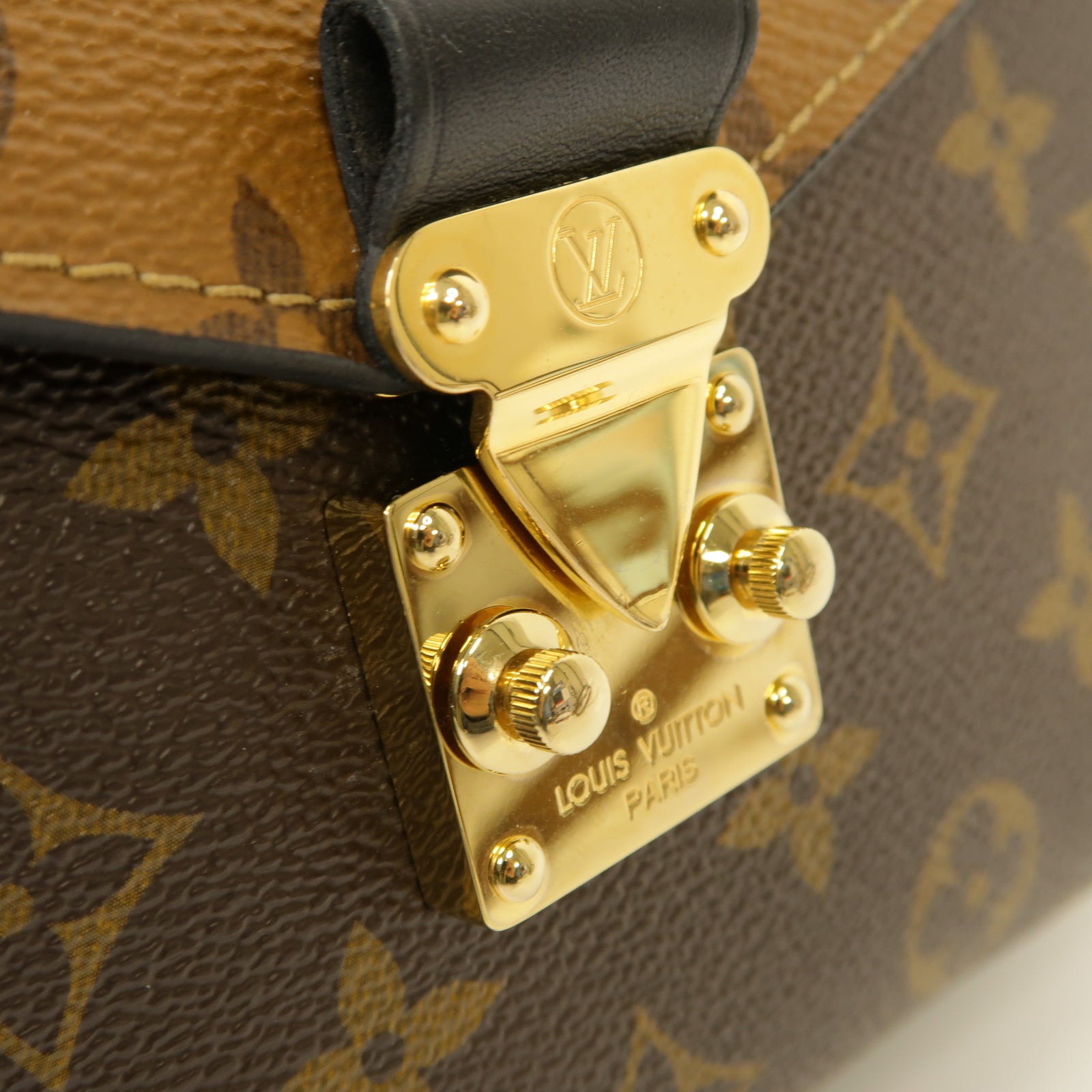 LOUIS VUITTON Monogram Reverse Pochette Metis金扣手挽肩背兩用袋啡色