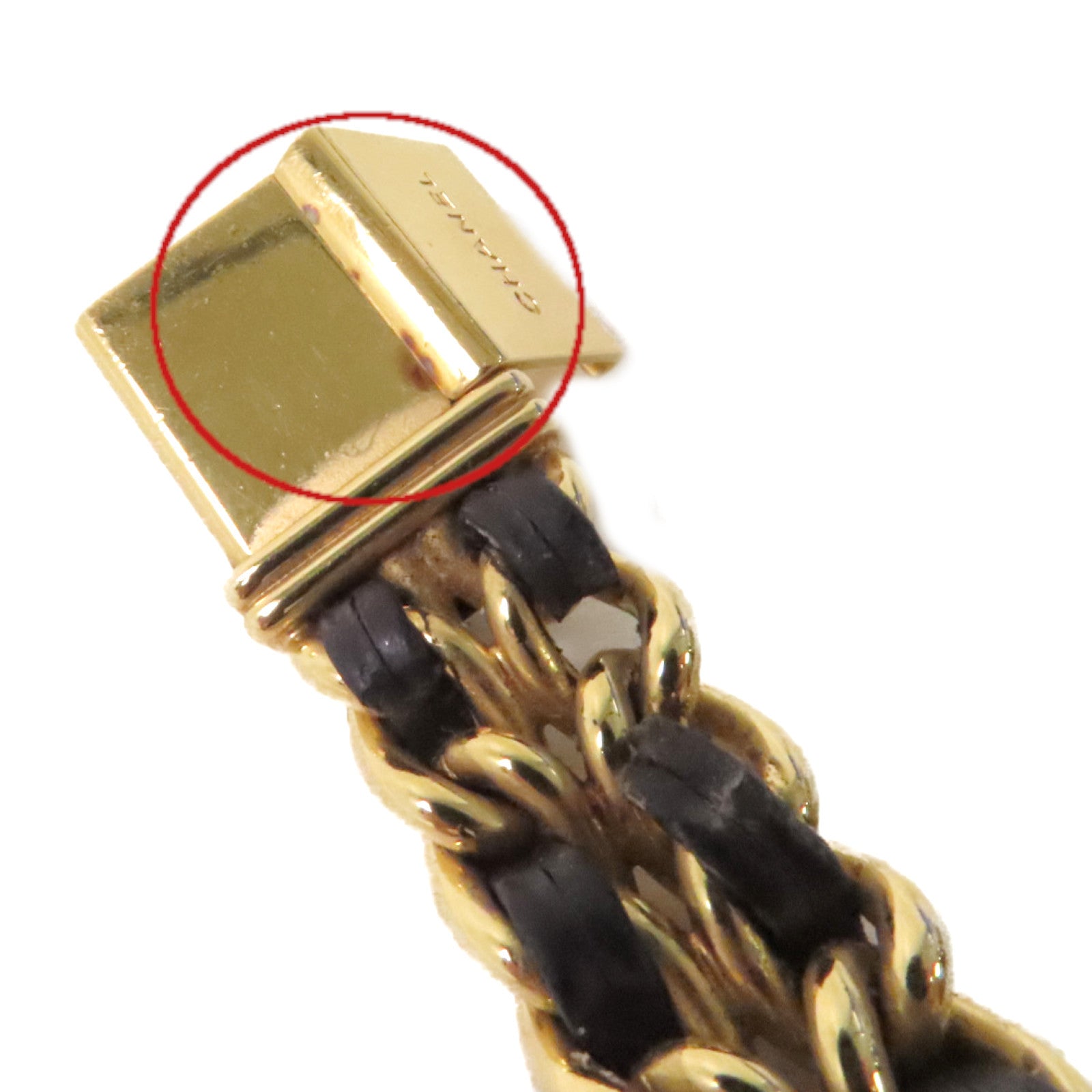 CHANEL Premiere L Watch鍍金/牛皮皮革石英機芯手錶黑色