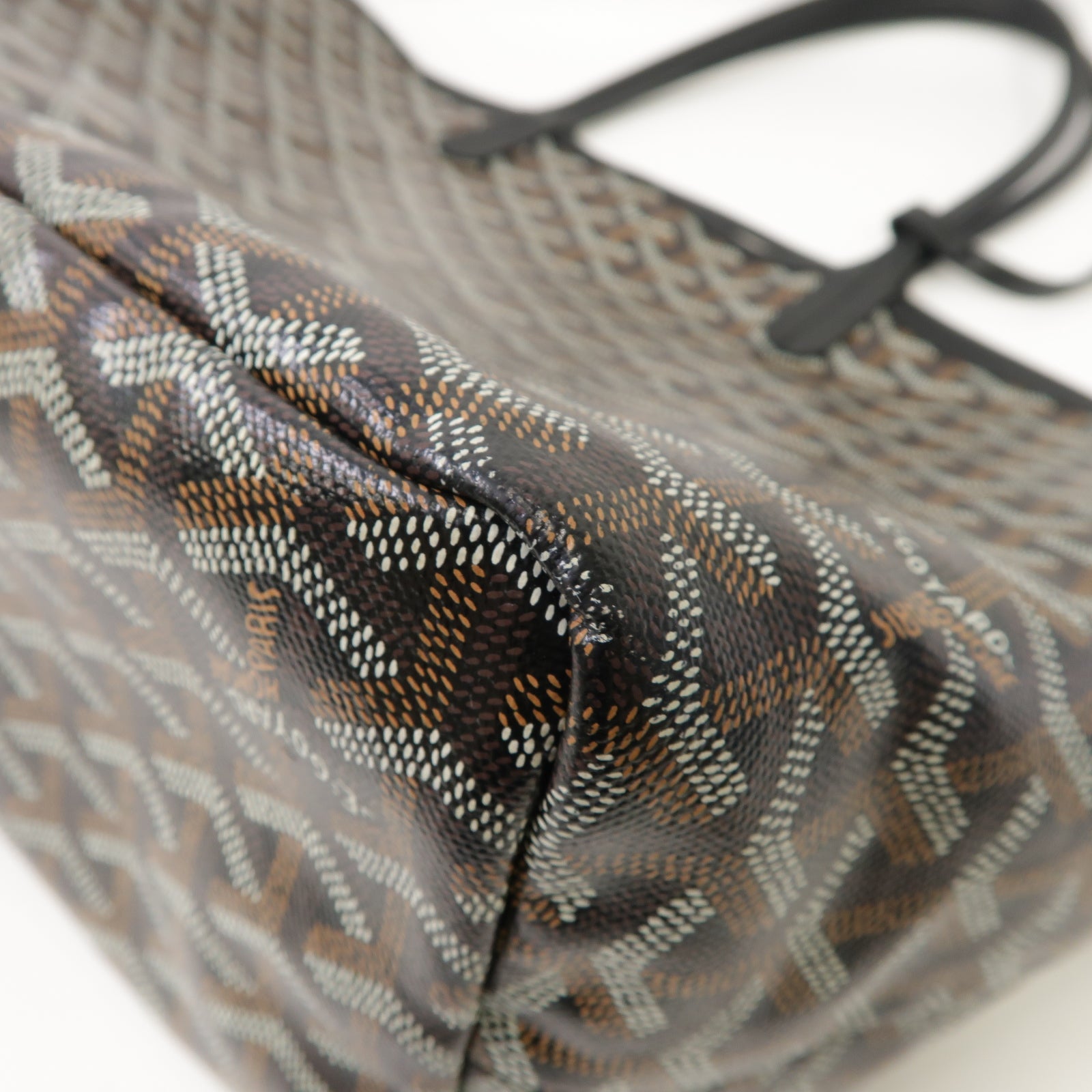 GOYARD 塗層帆布/皮革Saint Louis手挽袋黑色/啡色