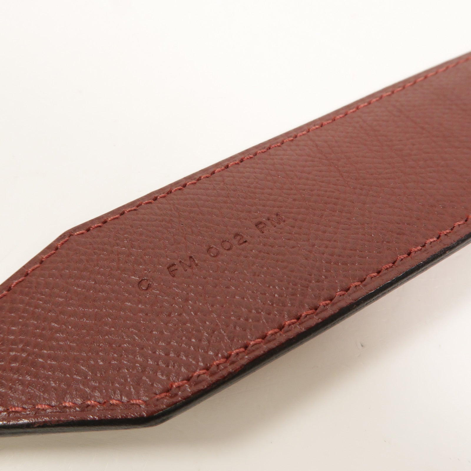 HERMES Epsom皮革Strap 70cm肩背帶Bordeaux/Gold/Craie